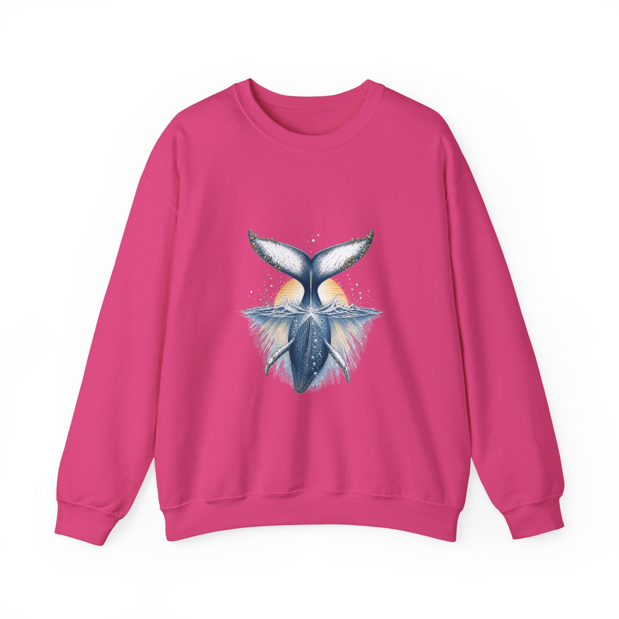 Matching Couple Sweatshirt - Eagle & Whale Matching Couple Premium Fleece Sweatshirt Hand-Drawn Art His Hers Anniversary Gift - Design B