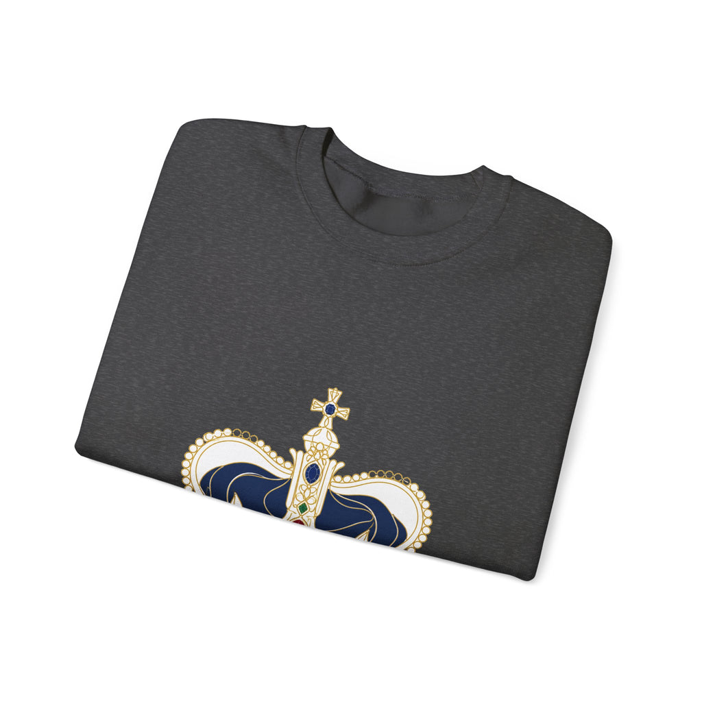 Matching Couple Sweatshirt - Crown & Shield Matching Couple Crewneck Sweatshirt Minimalist Art His Hers Valentine Gift - Design A