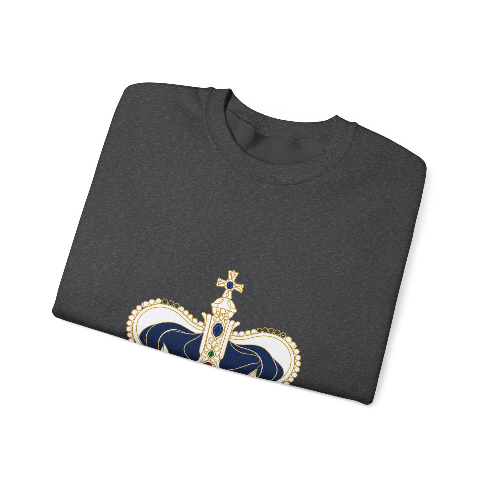 Matching Couple Sweatshirt - Crown & Shield Matching Couple Crewneck Sweatshirt Minimalist Art His Hers Valentine Gift - Design A
