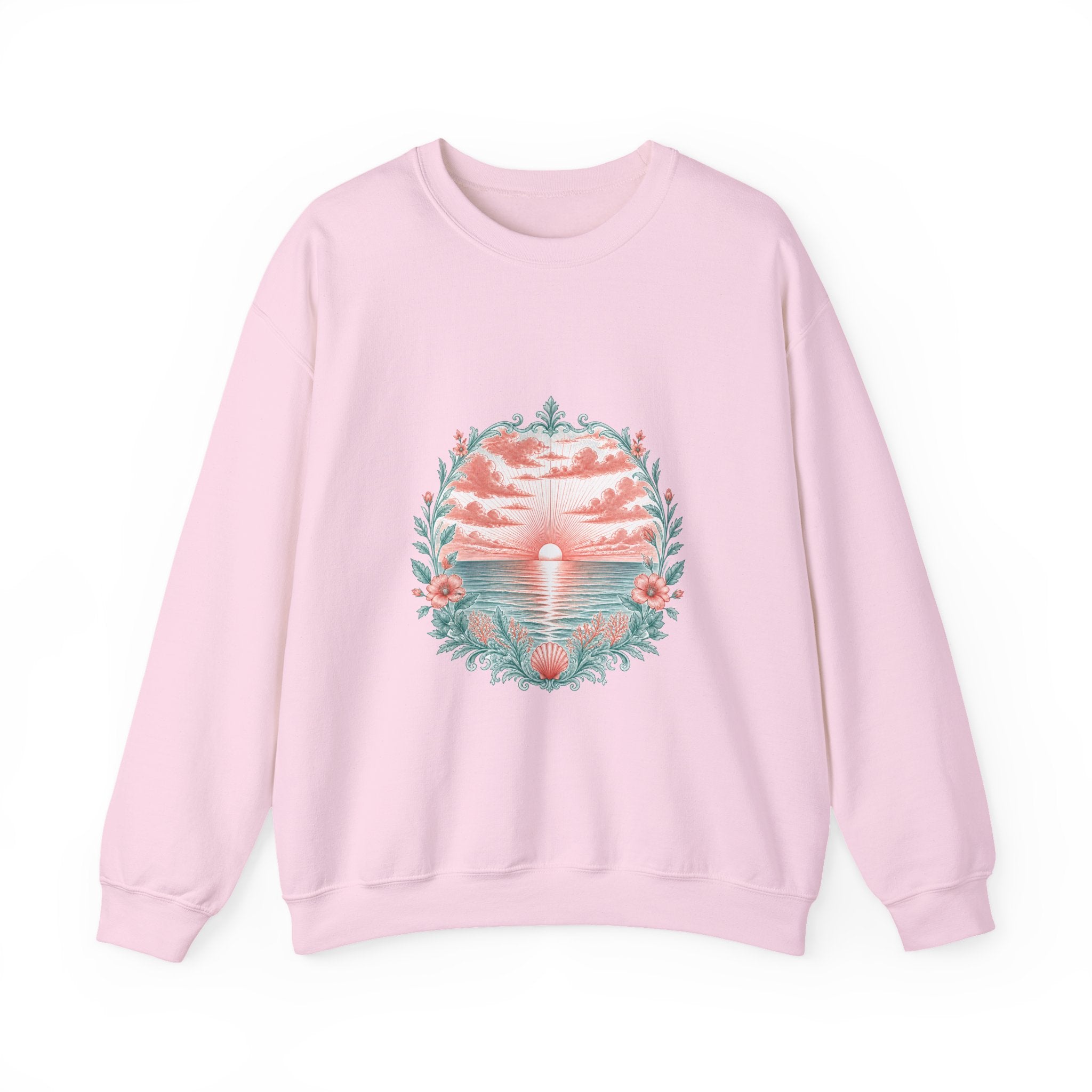 Matching Couple Sweatshirt - Sunrise & Sunset Matching Couple Crewneck Sweatshirt Vintage Art His Hers Wedding Gift - Design A