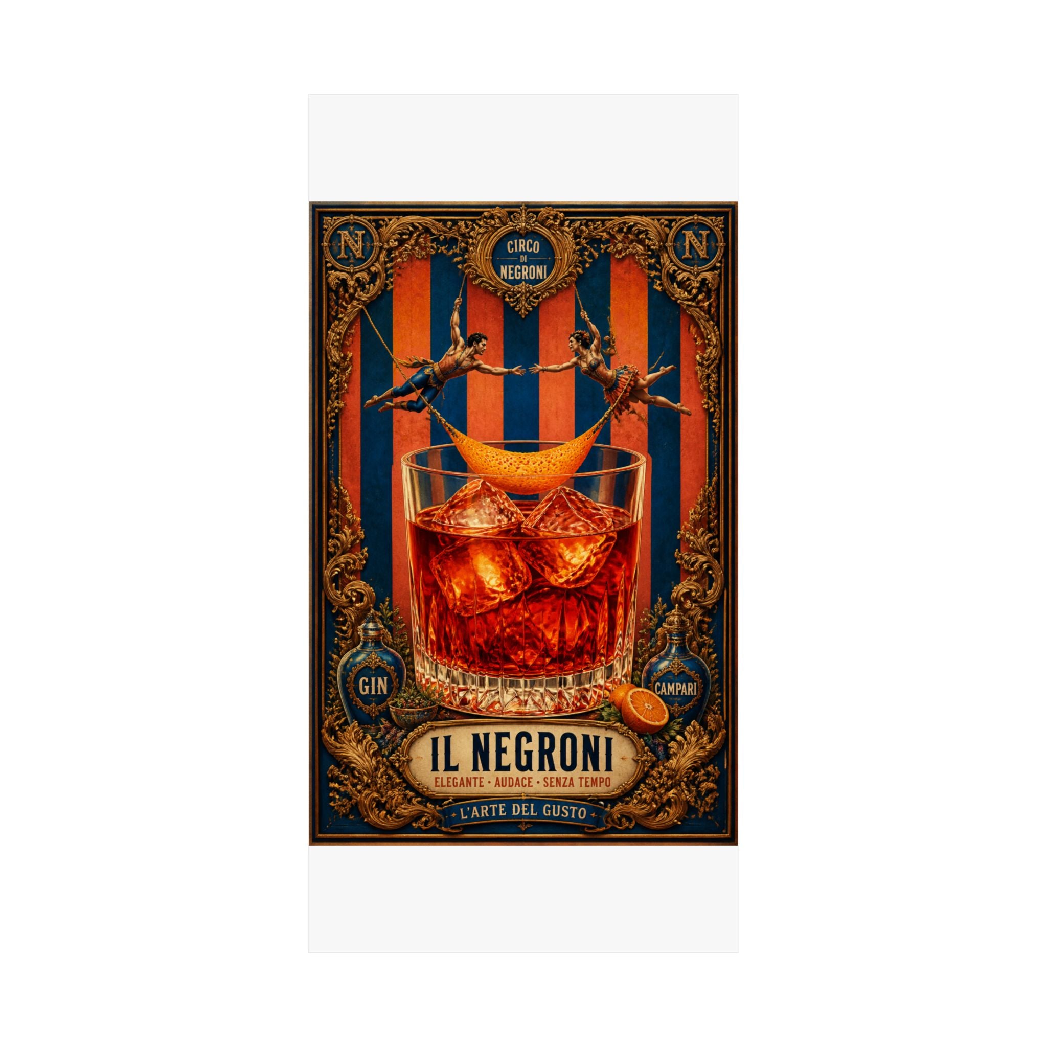 Negroni Trapeze Act Wall Art Poster 24×36 Baroque Studio Decor Maximalist Print