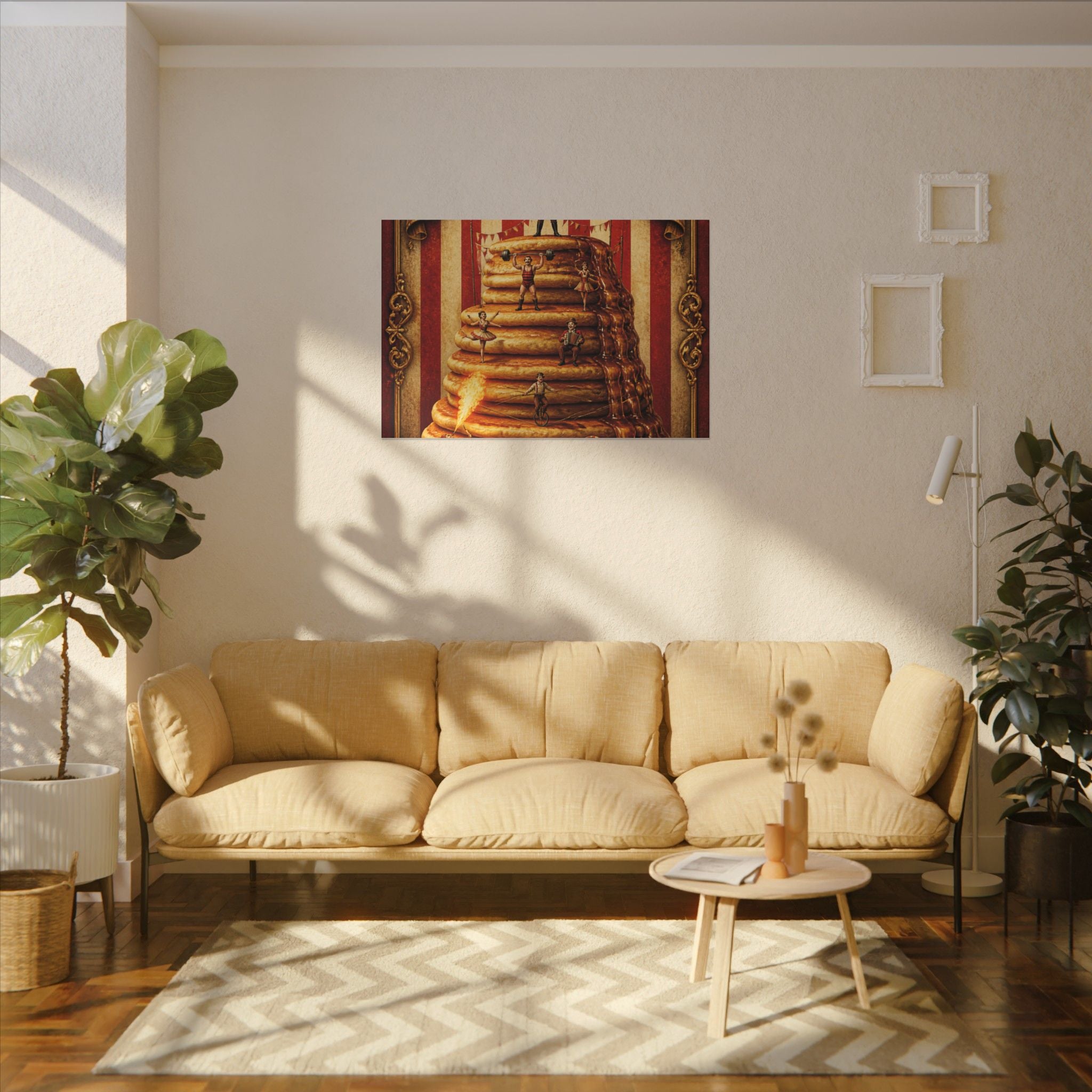 Pancake Stack Platform Wall Art Canvas 24×36 Baroque Studio Decor Maximalist Print