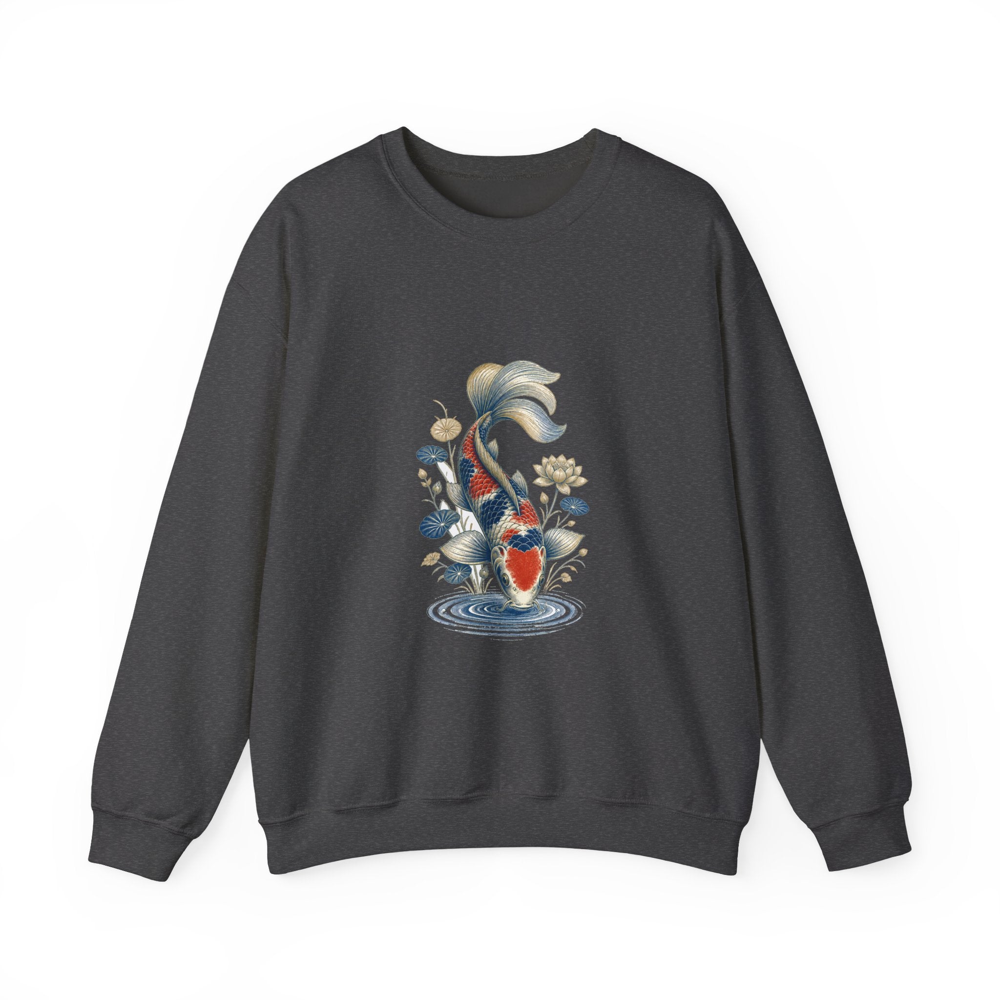 Matching Couple Sweatshirt - Koi Fish Yin Yang Matching Couple Premium Fleece Sweatshirt Vintage Art His Hers Honeymoon Gift - Design B
