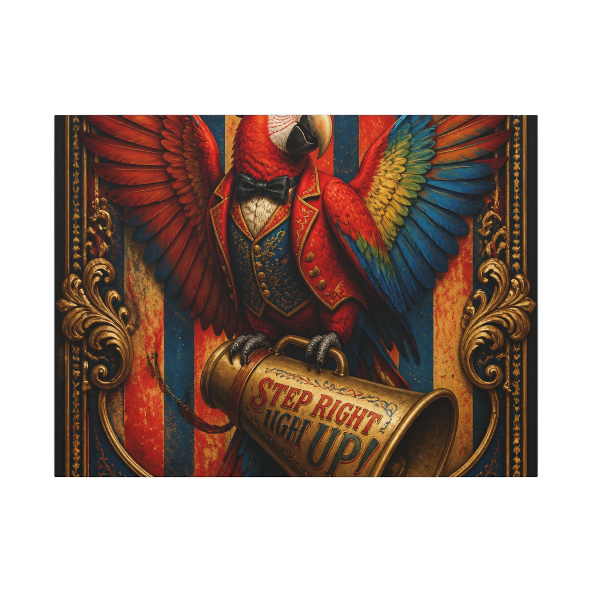 Parrot Ringmaster Wall Art Canvas 16×20 Baroque Home Office Decor Maximalist Print