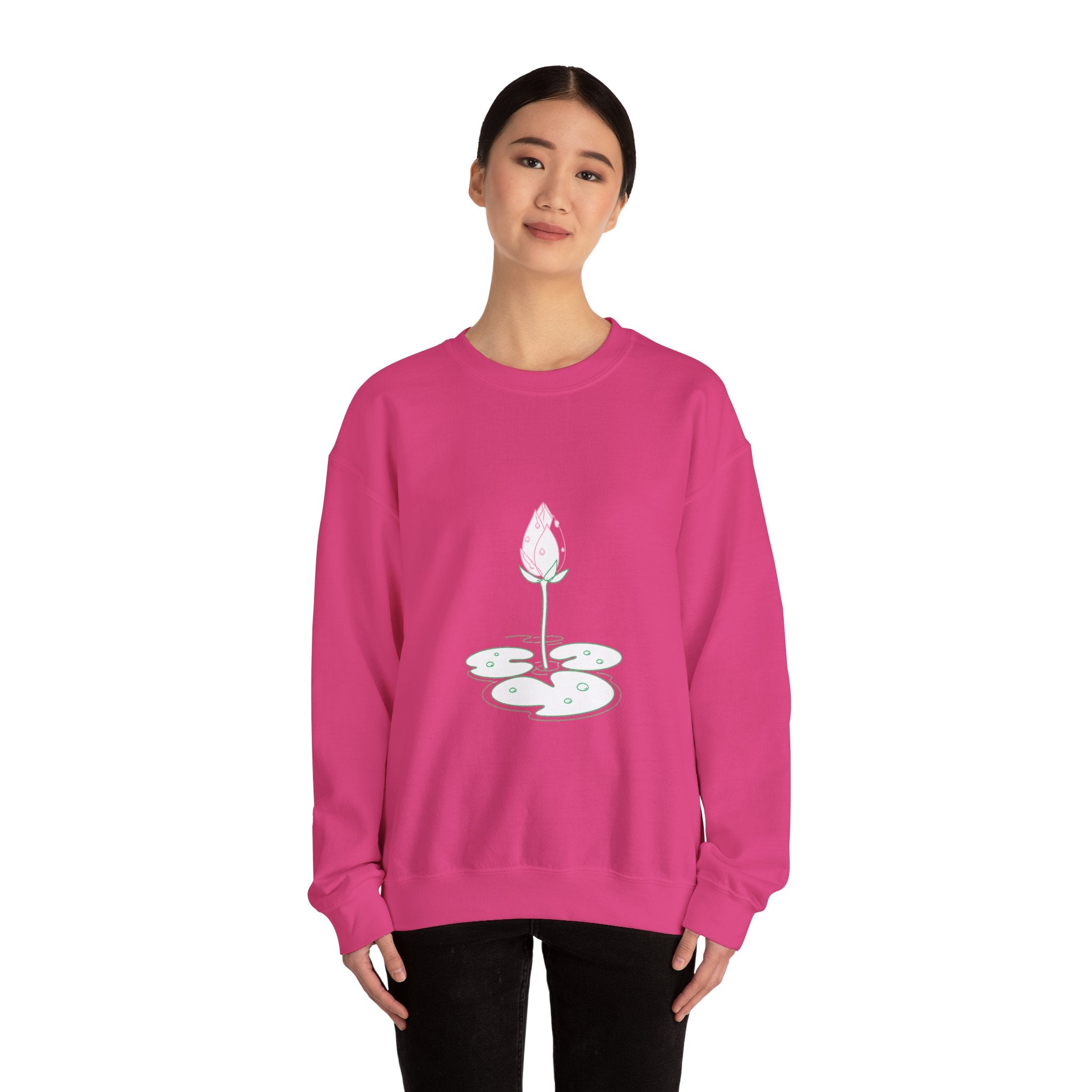 Matching Couple Sweatshirt - Open & Closed Lotus Matching Couple Premium Fleece Sweatshirt Minimalist Art His Hers Christmas Gift - Design B
