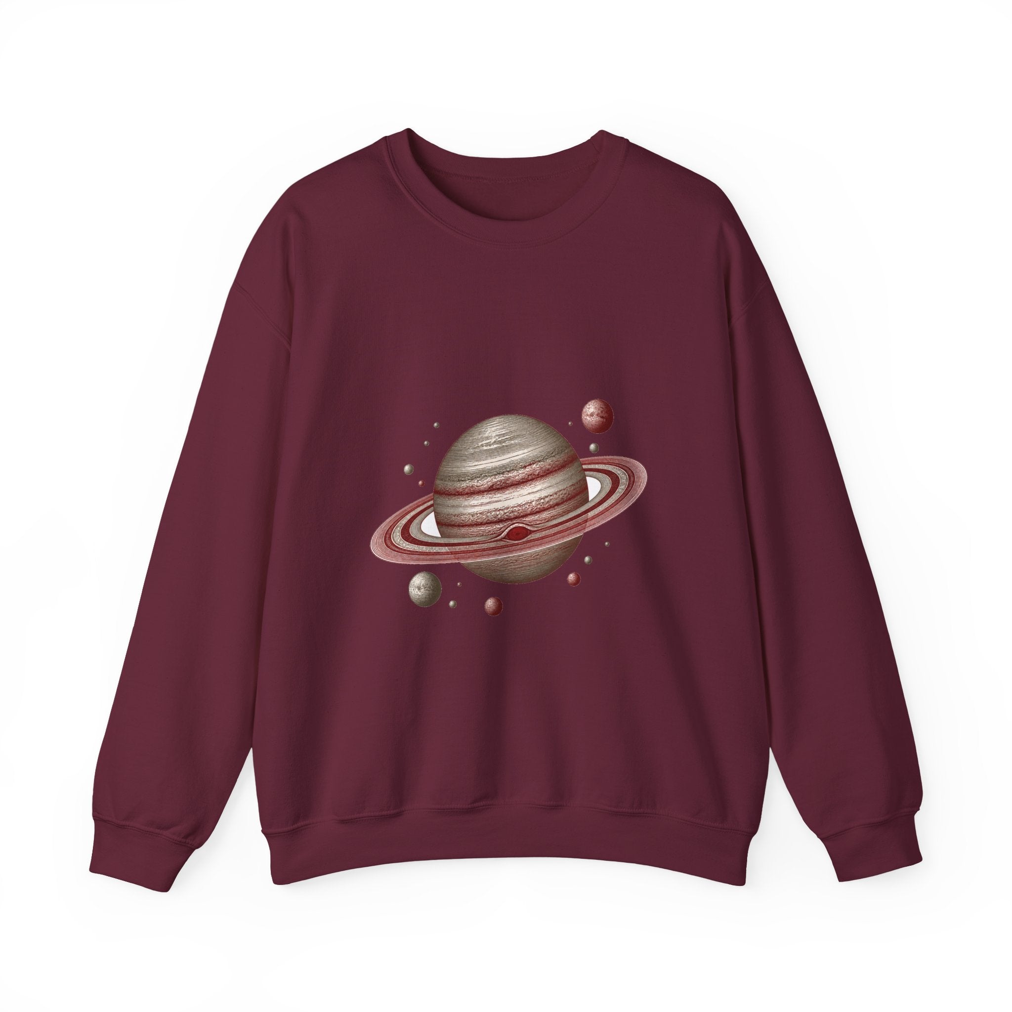 Matching Couple Sweatshirt - Saturn & Jupiter Matching Couple Crewneck Sweatshirt Vintage Art His Hers Wedding Gift - Design A