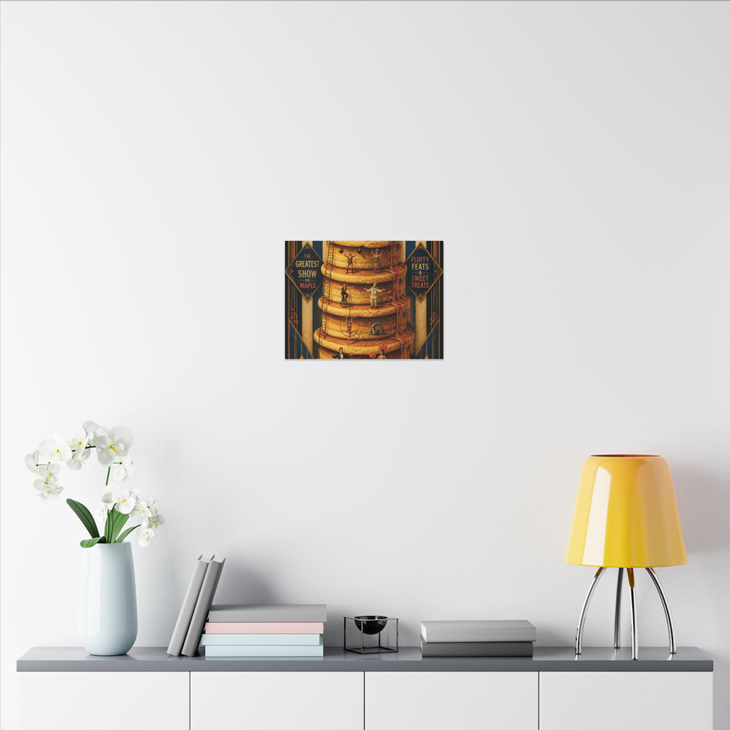 Pancake Stack Platform Wall Art Canvas 16×20 Art Deco Entryway Decor Maximalist Print