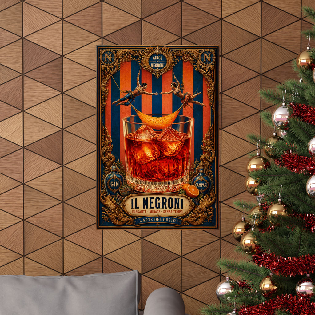 Negroni Trapeze Act Wall Art Poster 24×36 Baroque Studio Decor Maximalist Print