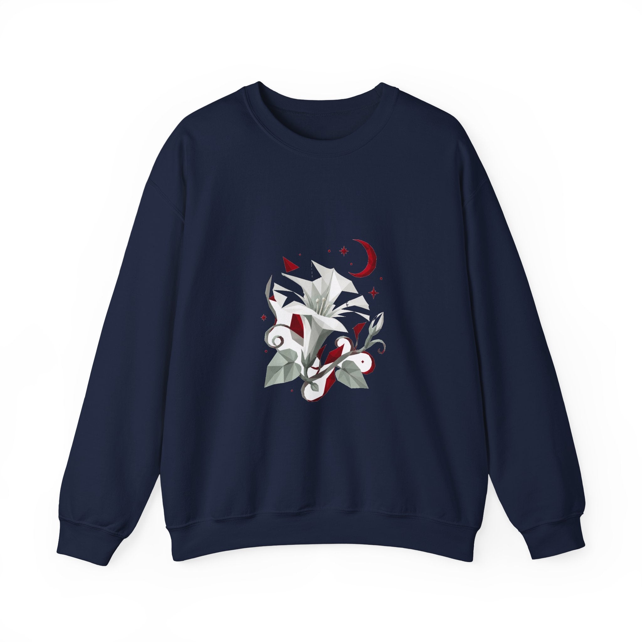 Matching Couple Sweatshirt - Sunflower & Moonflower Matching Couple Comfort Colors Crew Geometric Art His Hers Love Gift - Design B