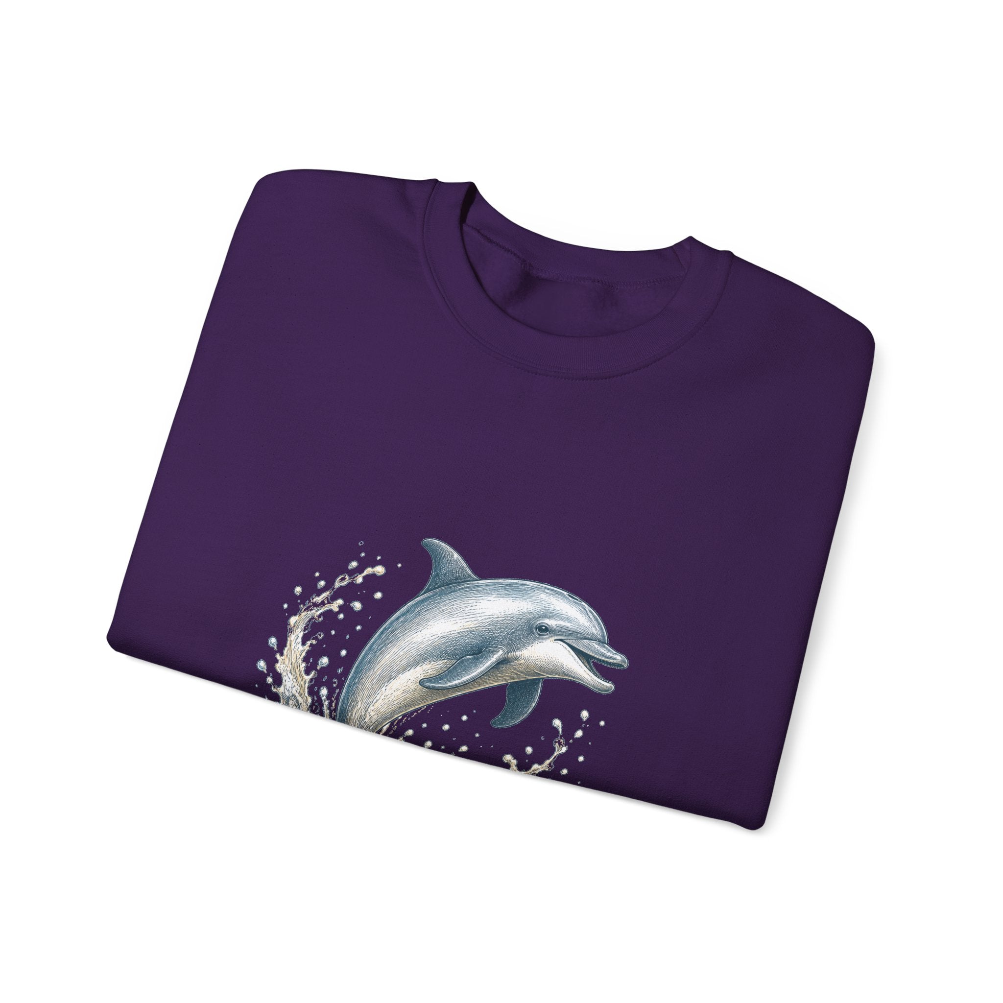 Matching Couple Sweatshirt - Shark & Dolphin Matching Couple Premium Fleece Sweatshirt Hand-Drawn Art His Hers Anniversary Gift - Design B