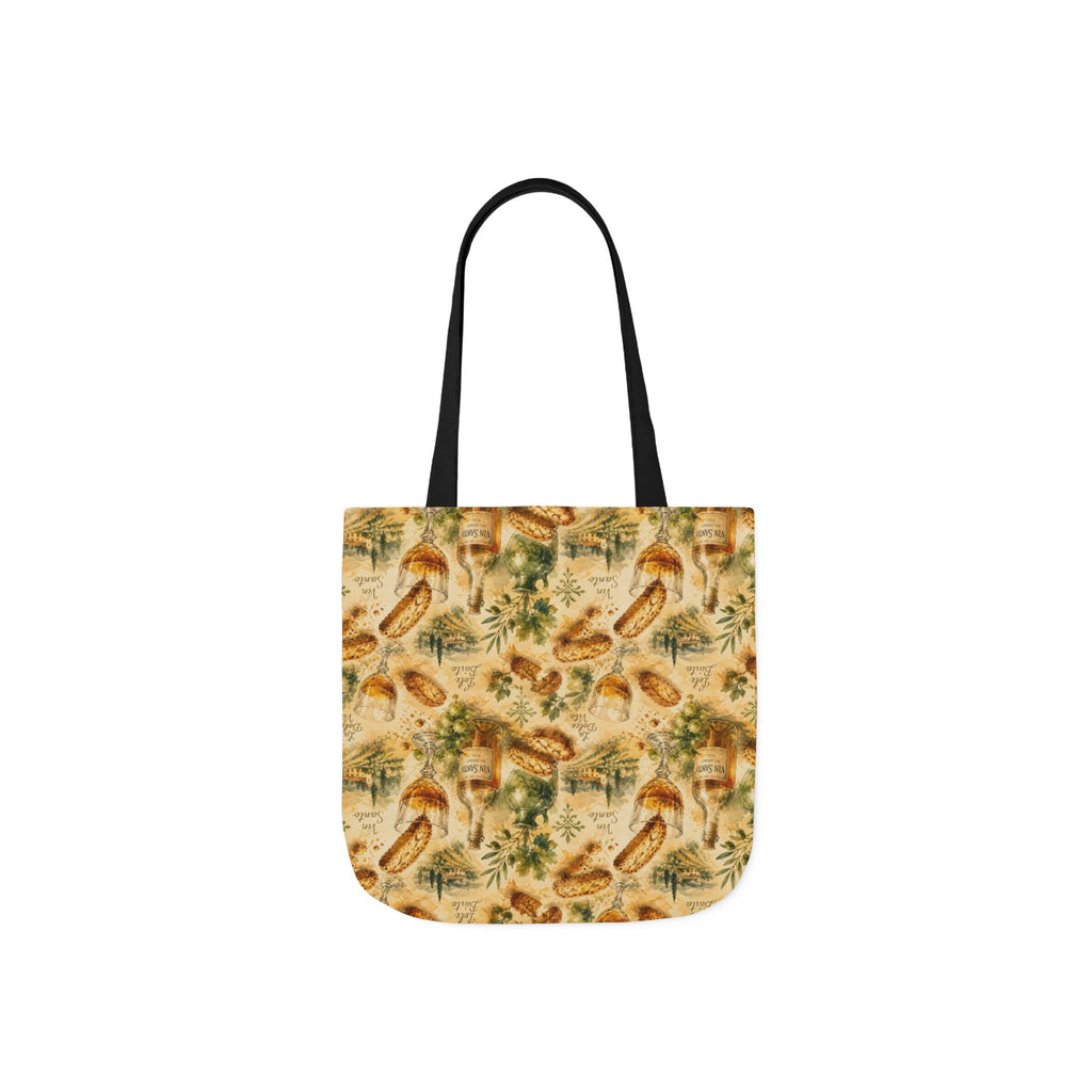 Biscotti & Vin Santo Canvas Tote Bag Mediterranean Kitchen Watercolor Splash Design Italian Cottagecore Gift