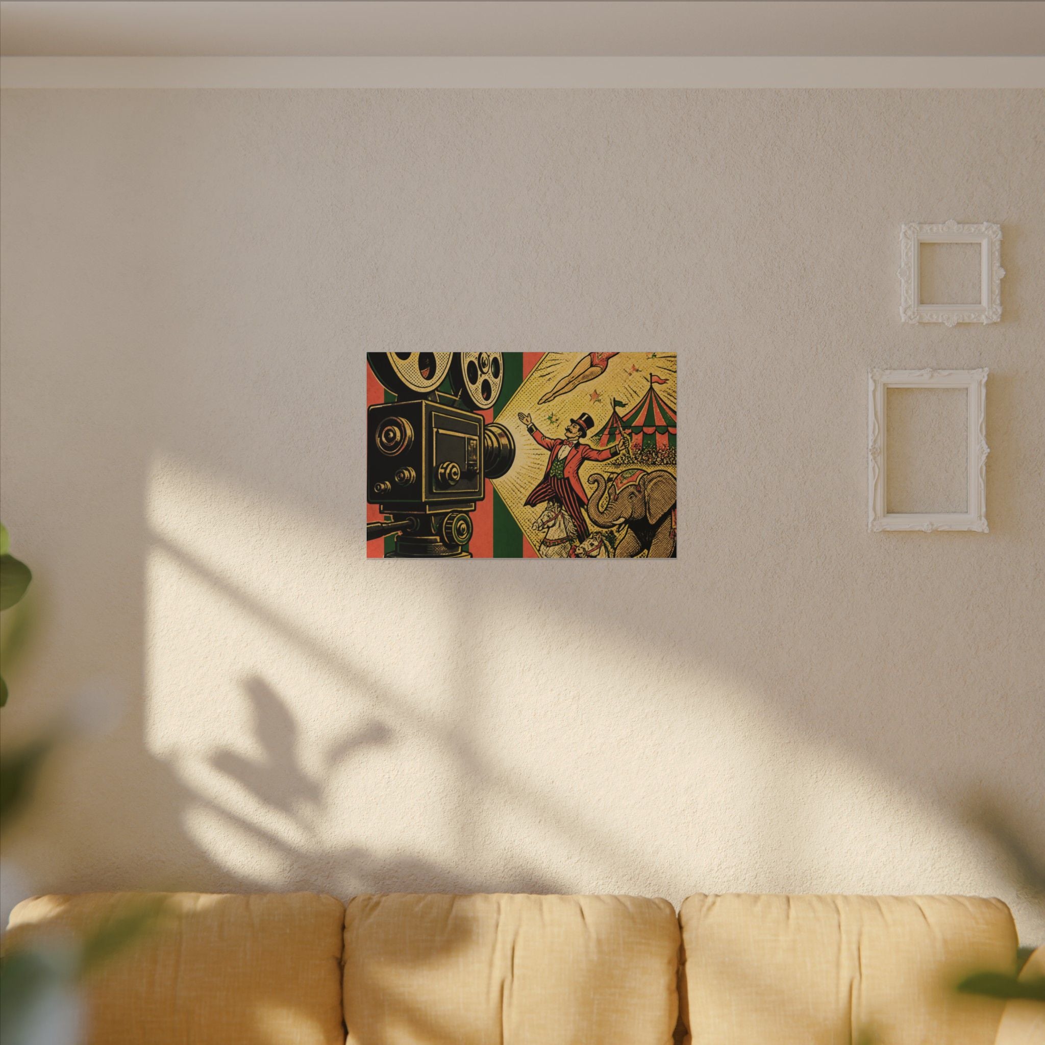 Film Camera Projector Show Wall Art Canvas 16×20 Pop Art Living Room Decor Maximalist Print