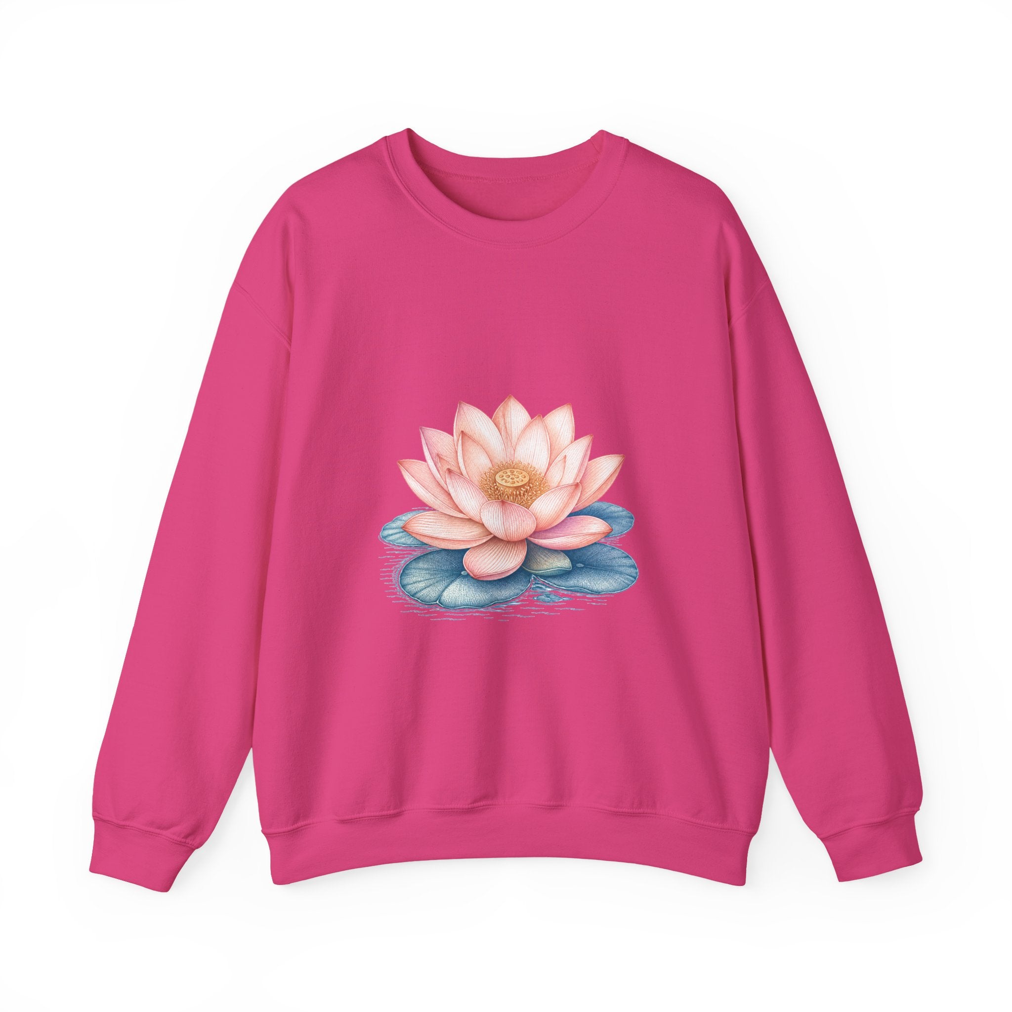 Matching Couple Sweatshirt - Open & Closed Lotus Matching Couple Premium Fleece Sweatshirt Vintage Art His Hers Honeymoon Gift - Design A