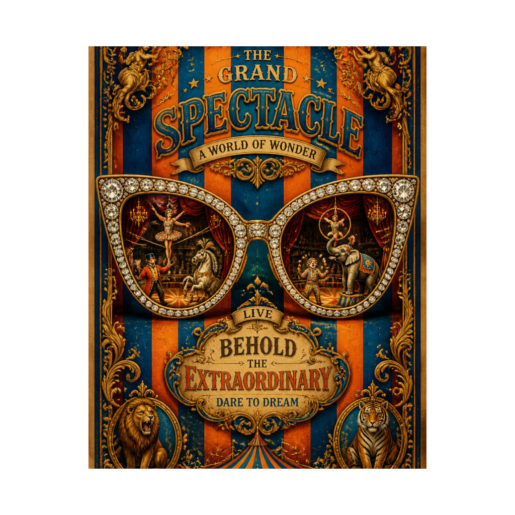 Sunglasses Circus Ring Wall Art Poster 24×36 Baroque Studio Decor Maximalist Print