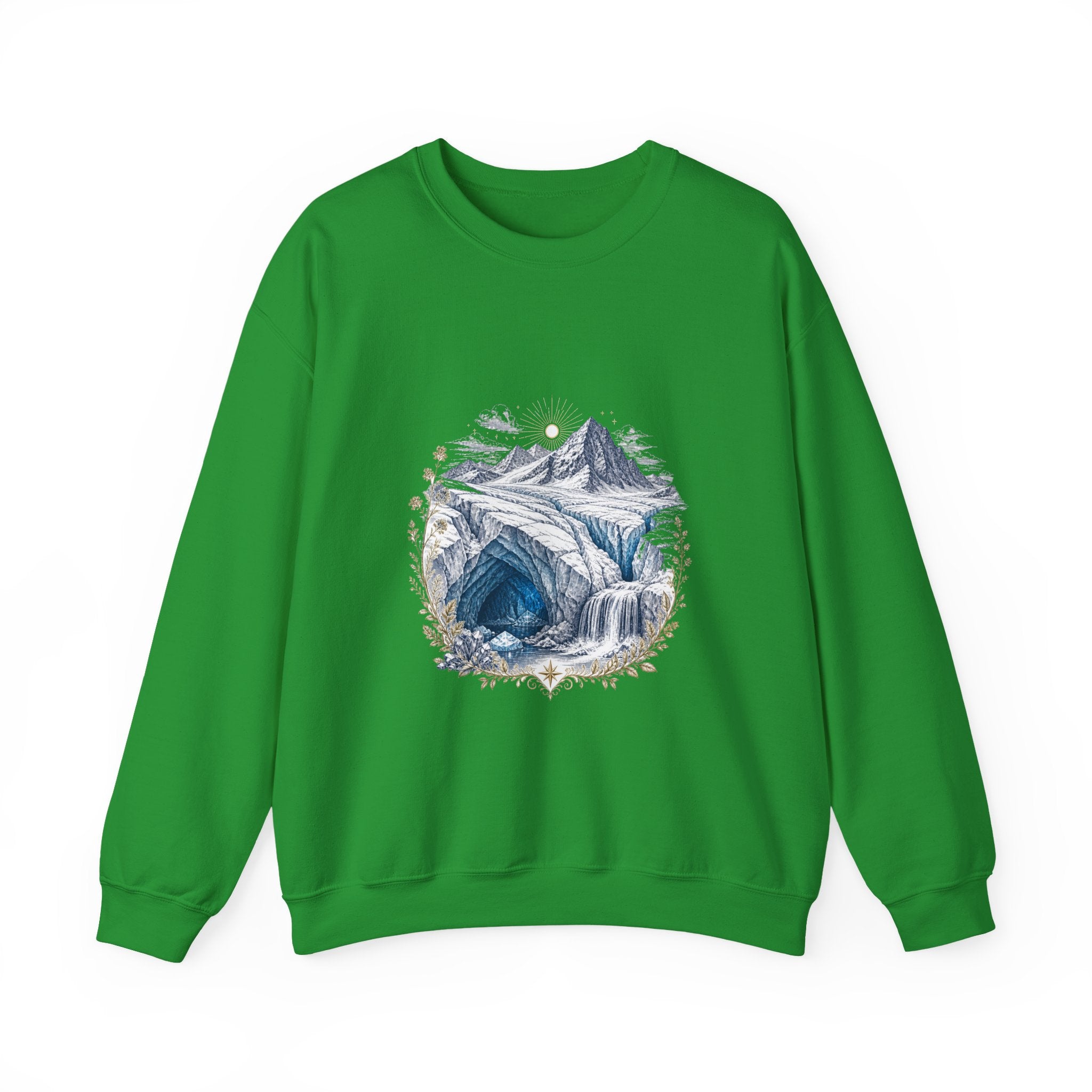 Matching Couple Sweatshirt - Volcano & Glacier Matching Couple Comfort Colors Crew Vintage Art His Hers Honeymoon Gift - Design B