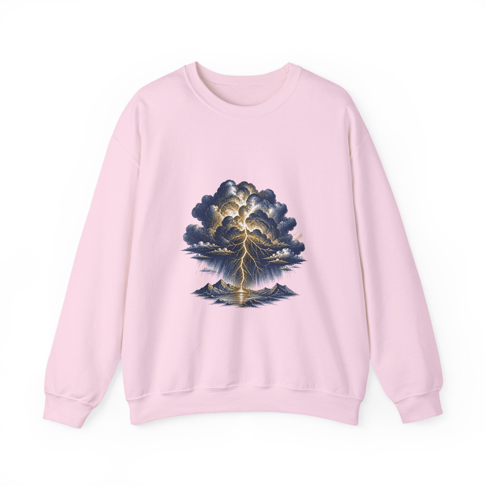Matching Couple Sweatshirt - Storm & Rainbow Matching Couple Crewneck Sweatshirt Hand-Drawn Art His Hers Best Friend Gift - Design A