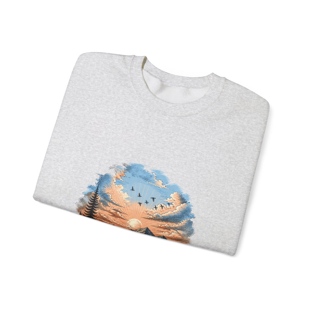 Matching Couple Sweatshirt - Sunrise & Sunset Matching Couple Crewneck Sweatshirt Hand-Drawn Art His Hers Best Friend Gift - Design B