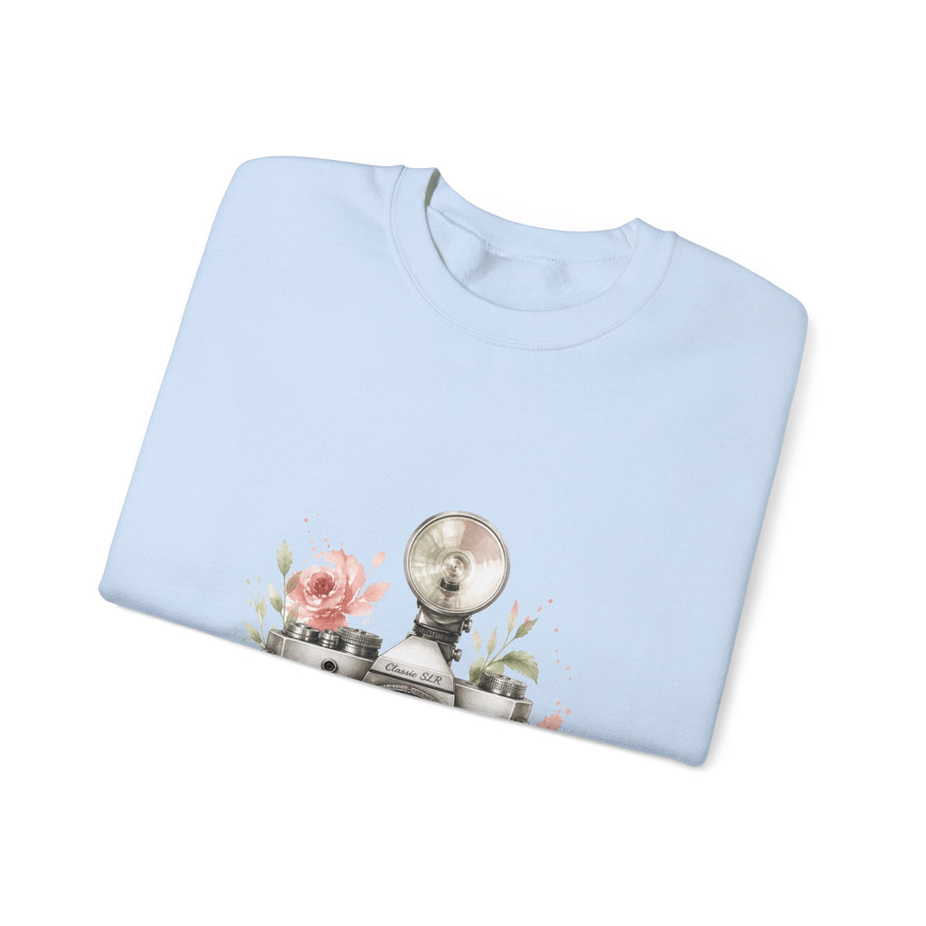 Matching Couple Sweatshirt - Camera & Film Matching Couple Crewneck Sweatshirt Watercolor Art His Hers Engagement Gift - Design A