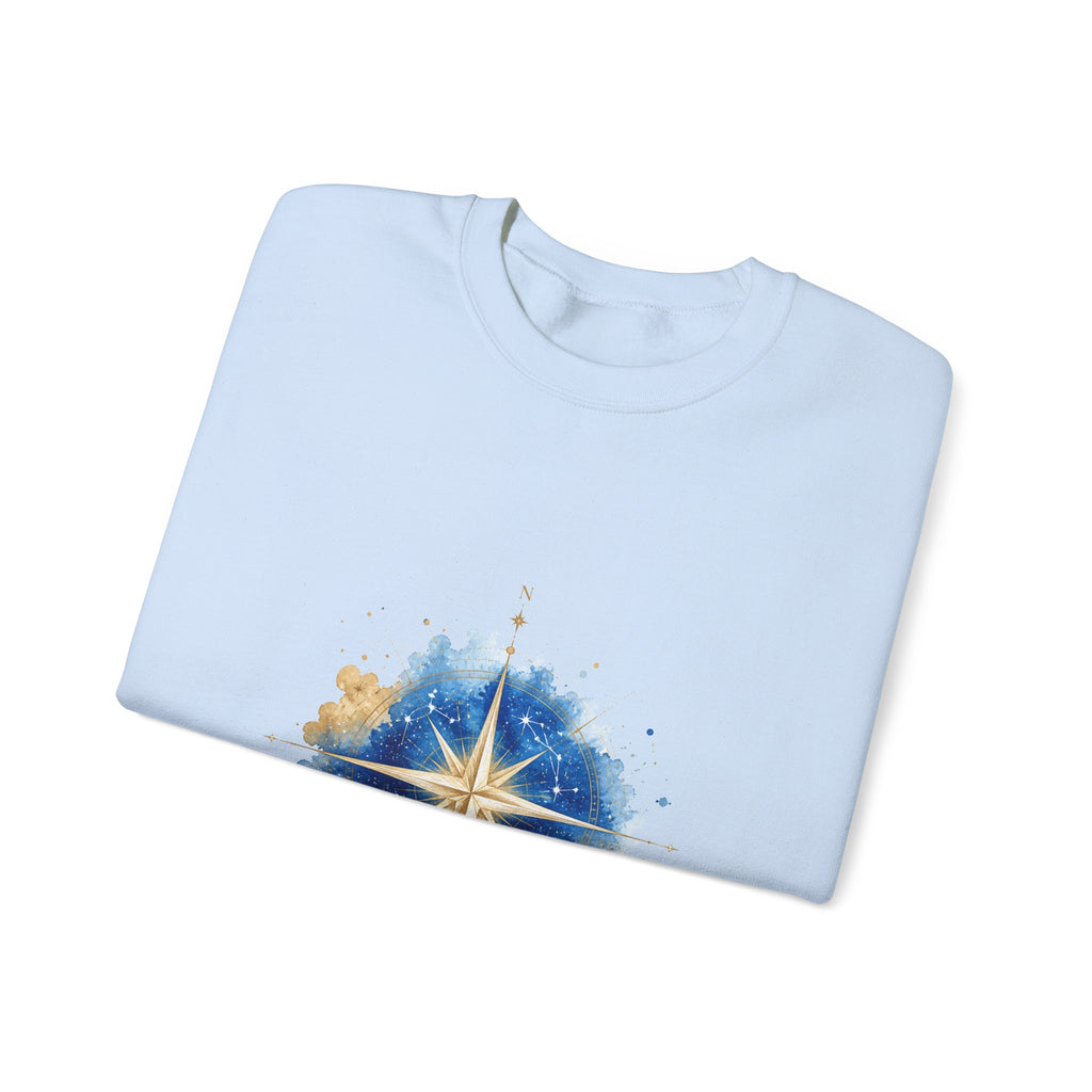 Matching Couple Sweatshirt - Shooting Star & North Star Matching Couple Premium Fleece Sweatshirt Watercolor Art His Hers Birthday Gift - Design B