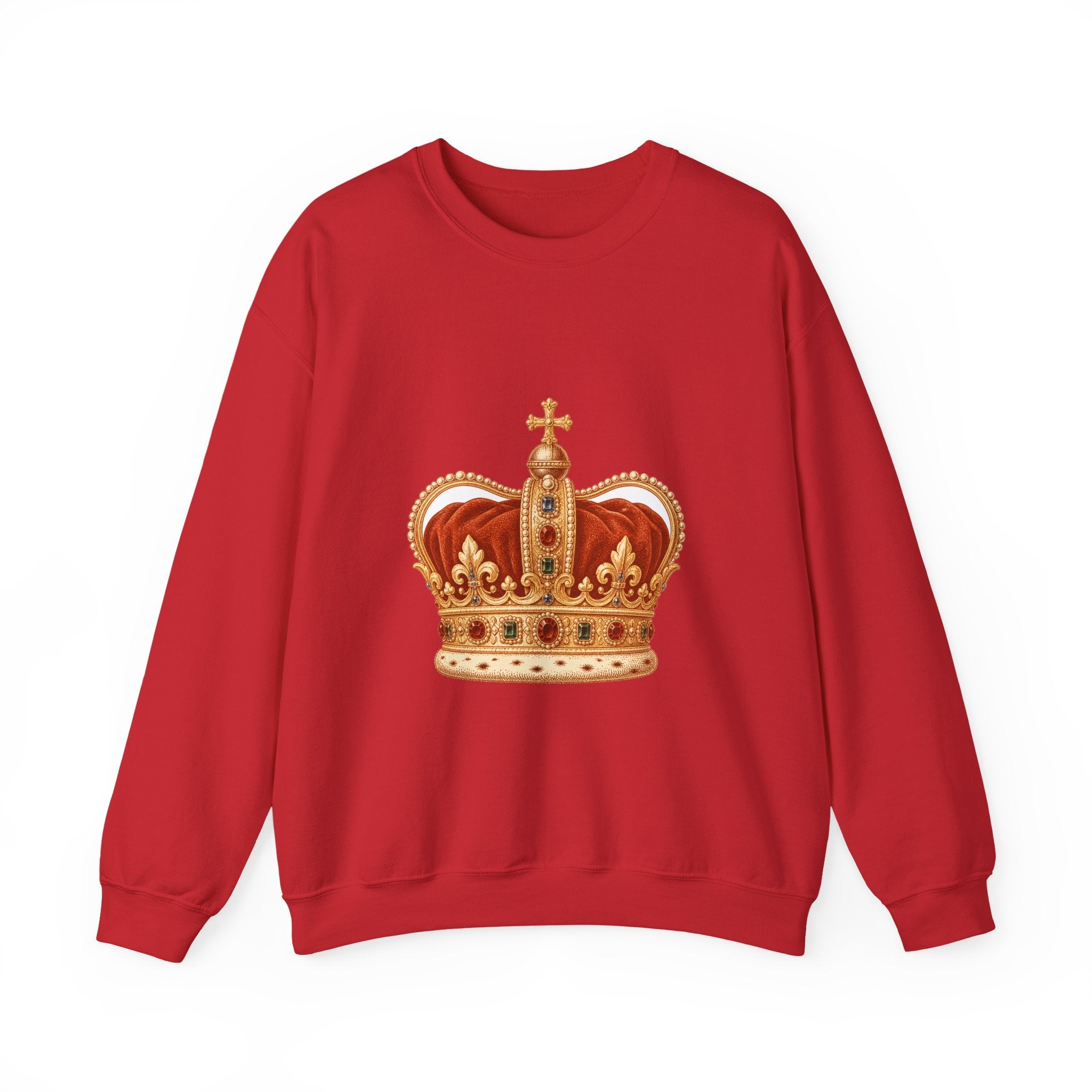 Matching Couple Sweatshirt - Crown & Shield Matching Couple Premium Fleece Sweatshirt Vintage Art His Hers Honeymoon Gift - Design A