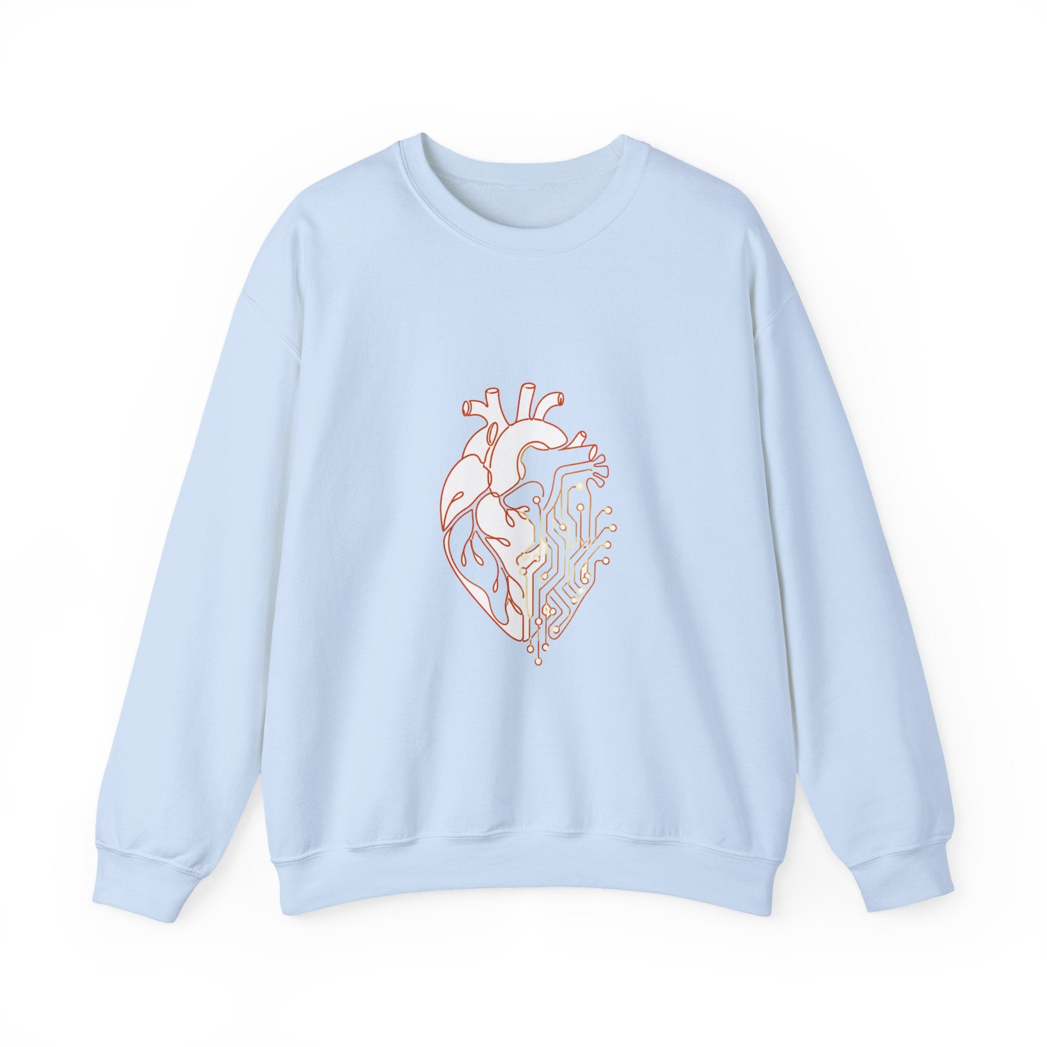 Matching Couple Sweatshirt - Robot & Heart Matching Couple Crewneck Sweatshirt Minimalist Art His Hers Valentine Gift - Design B
