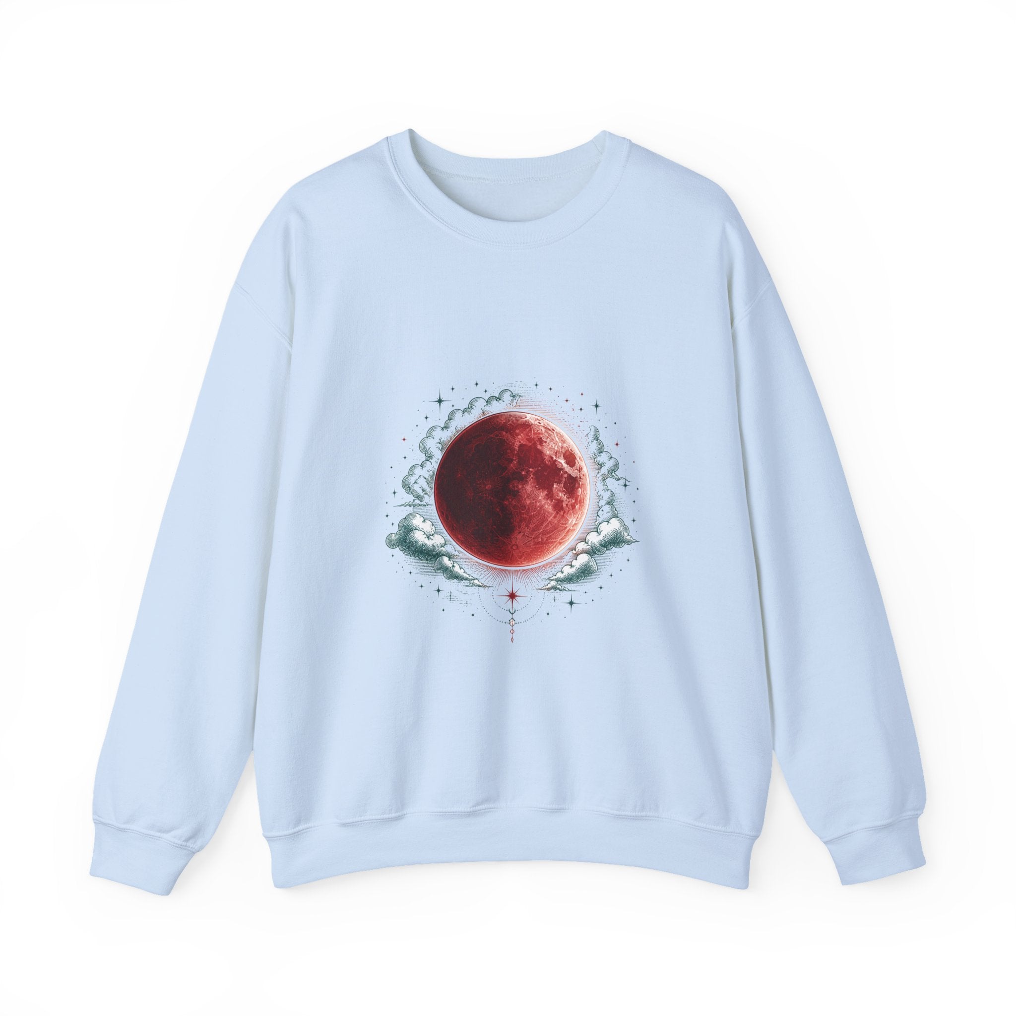 Matching Couple Sweatshirt - Solar & Lunar Eclipse Matching Couple Premium Fleece Sweatshirt Hand-Drawn Art His Hers Anniversary Gift - Design B