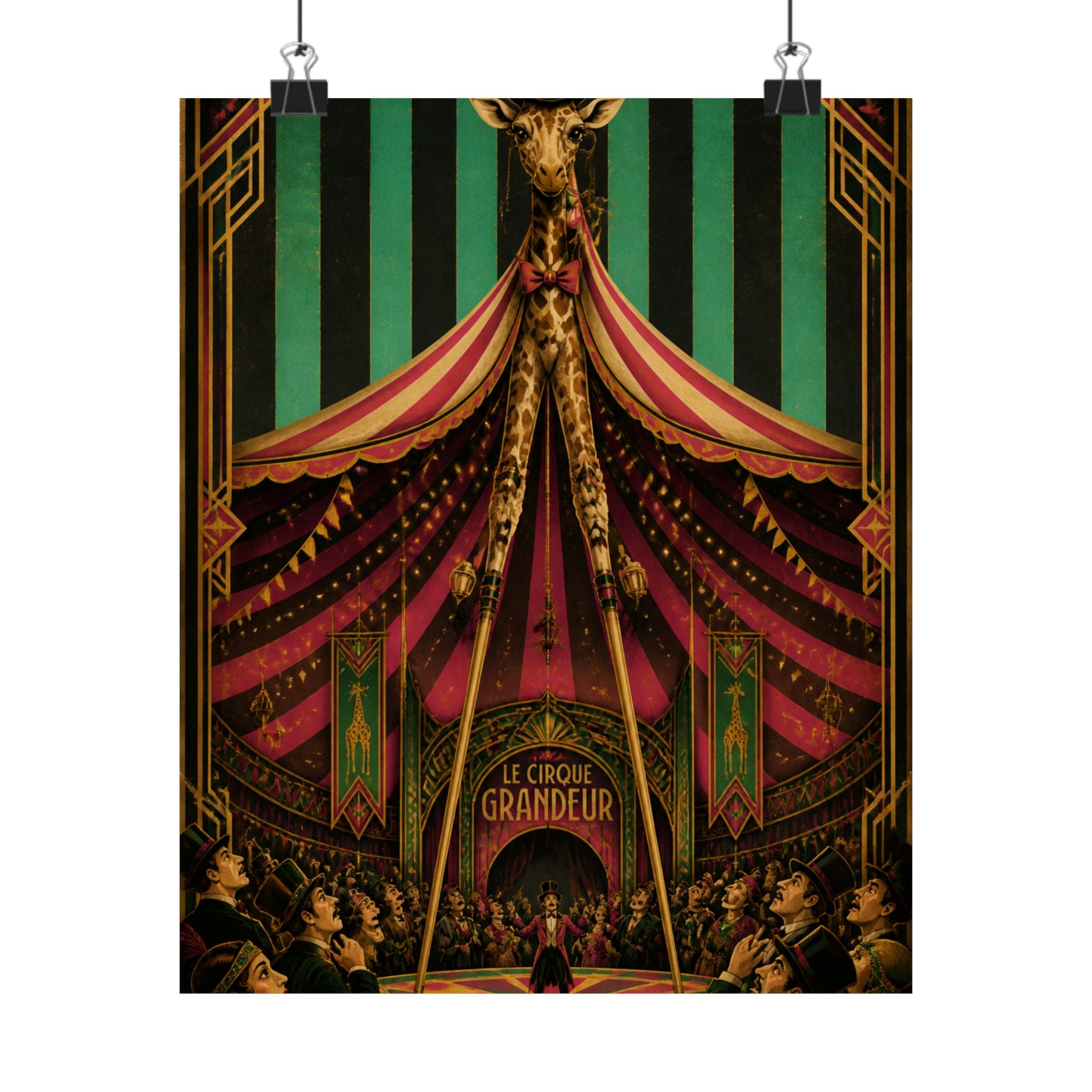 Giraffe on Stilts Wall Art Poster 18×24 Art Deco Entryway Decor Maximalist Print