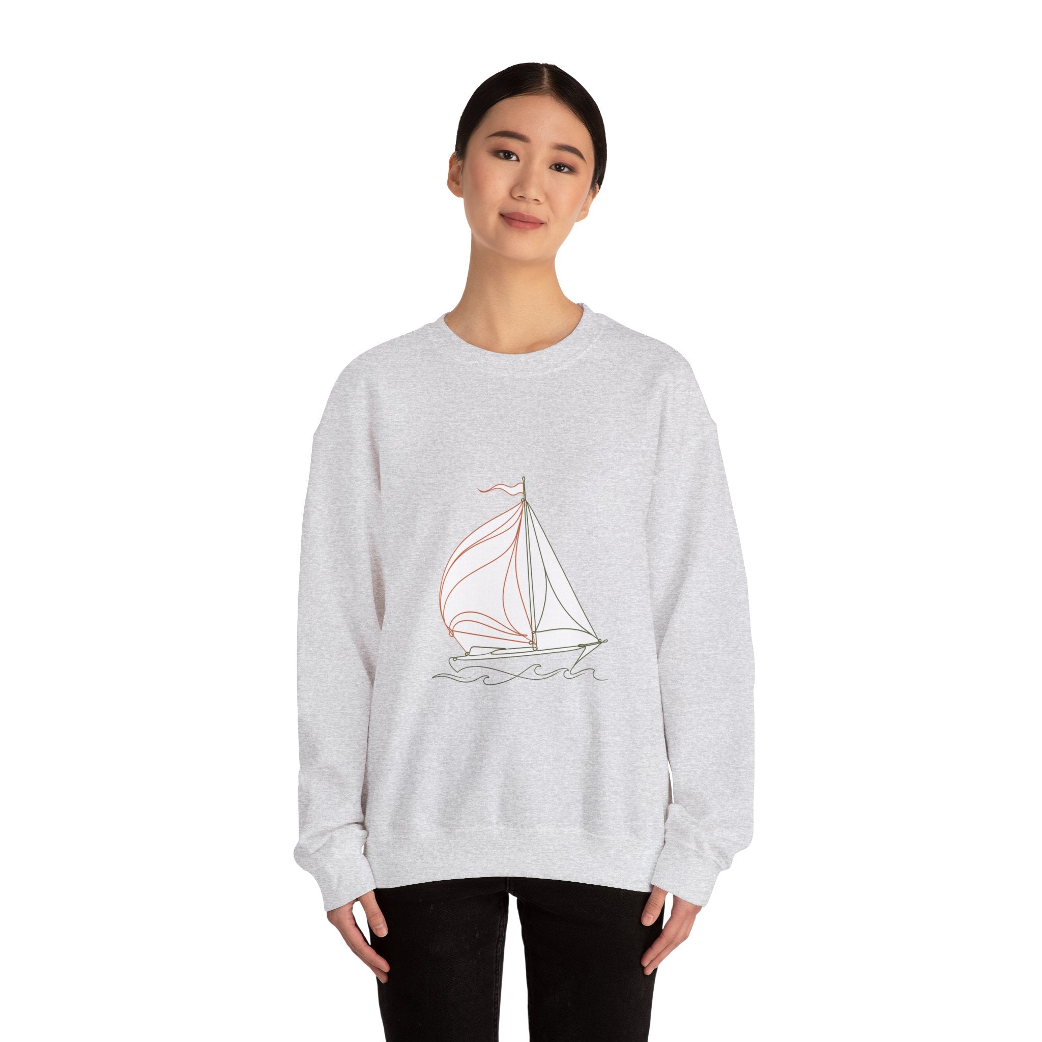 Matching Couple Sweatshirt - Anchor & Sail Matching Couple Crewneck Sweatshirt Minimalist Art His Hers Valentine Gift - Design B