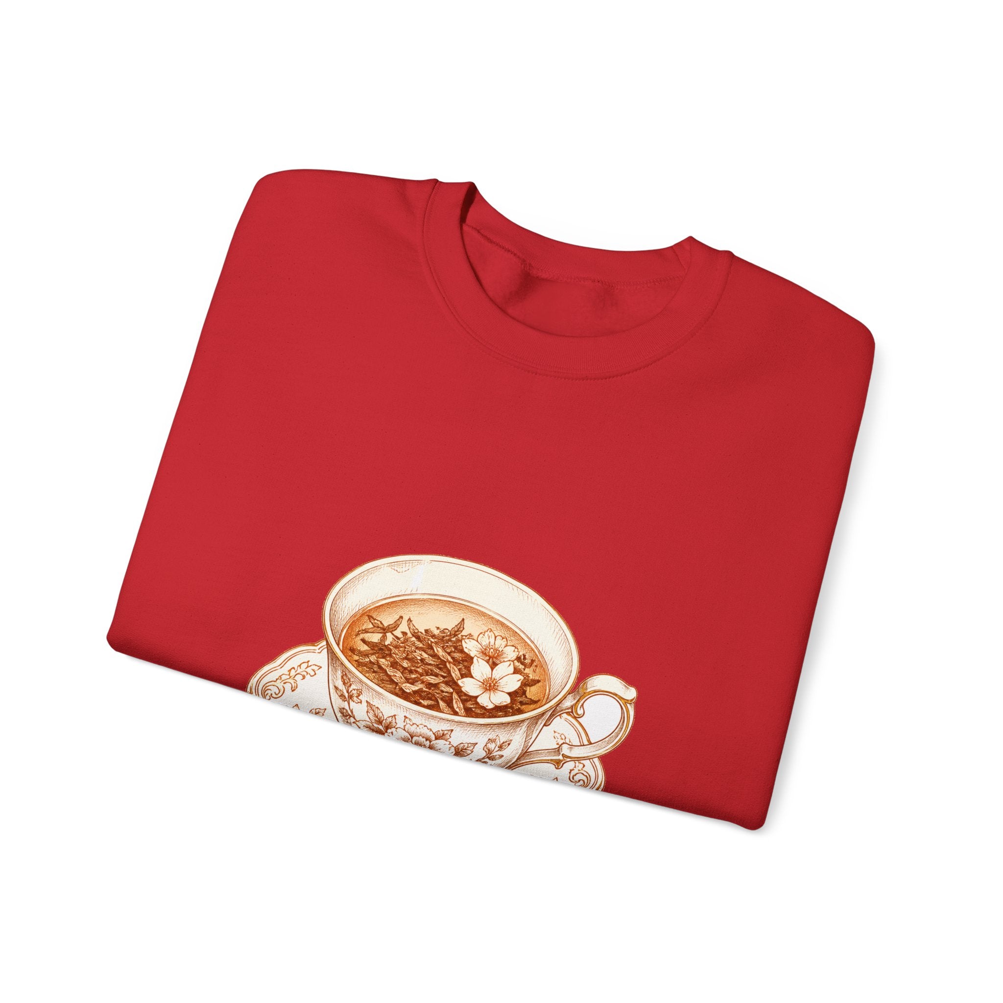 Matching Couple Sweatshirt - Coffee & Tea Matching Couple Crewneck Sweatshirt Hand-Drawn Art His Hers Best Friend Gift - Design B