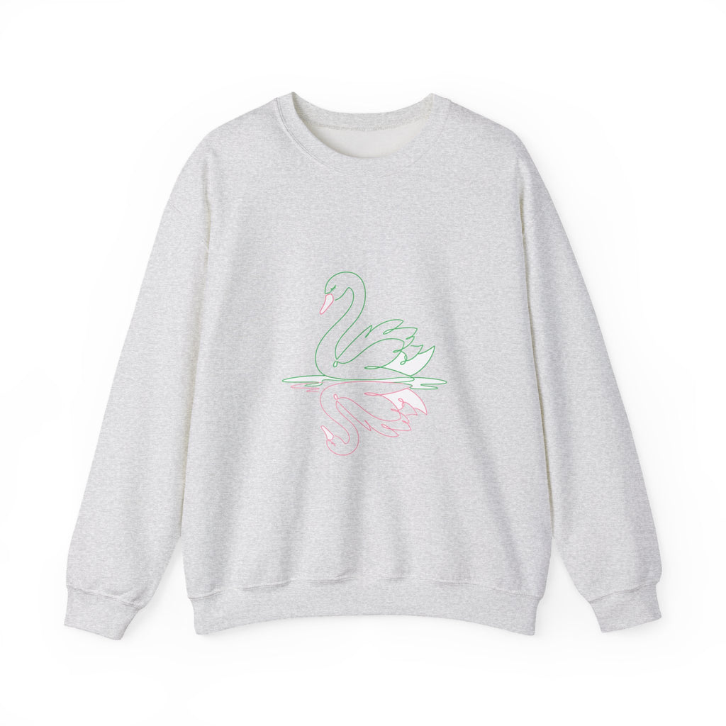 Matching Couple Sweatshirt - Raven & Swan Matching Couple Crewneck Sweatshirt Minimalist Art His Hers Valentine Gift - Design B