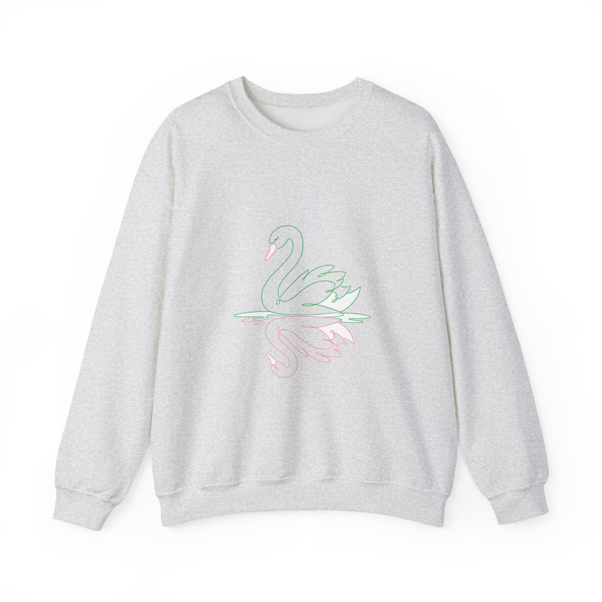 Matching Couple Sweatshirt - Raven & Swan Matching Couple Crewneck Sweatshirt Minimalist Art His Hers Valentine Gift - Design B