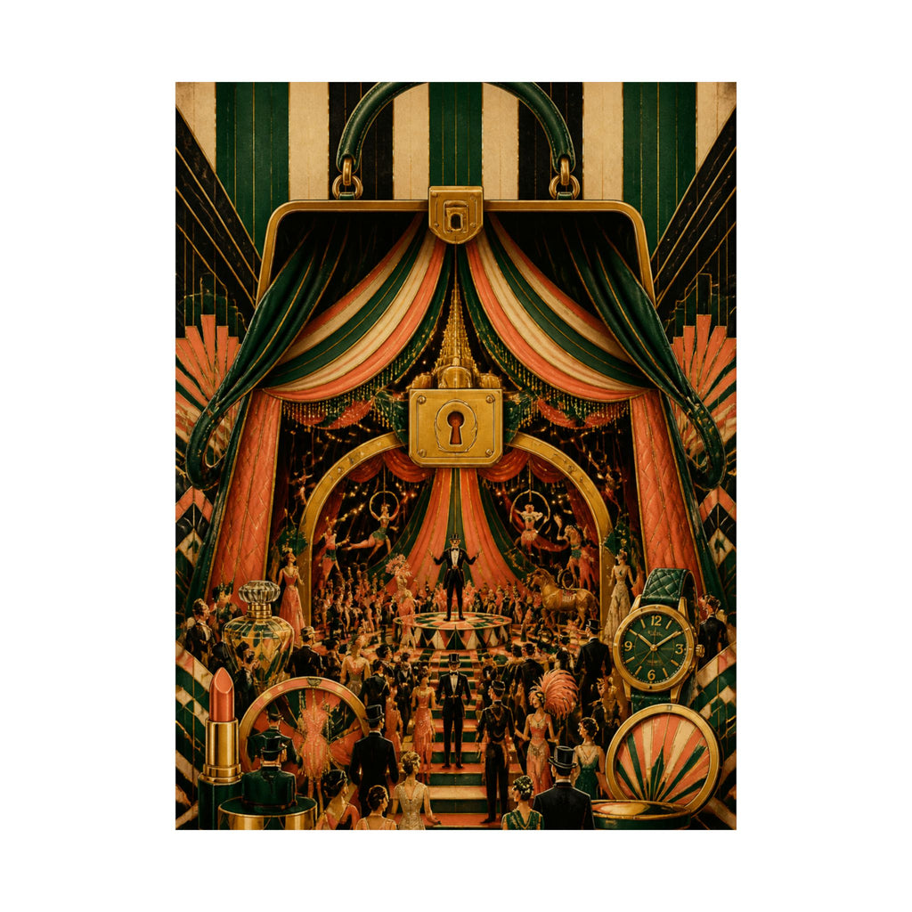Handbag Big Top Wall Art Poster 18×24 Art Deco Entryway Decor Maximalist Print