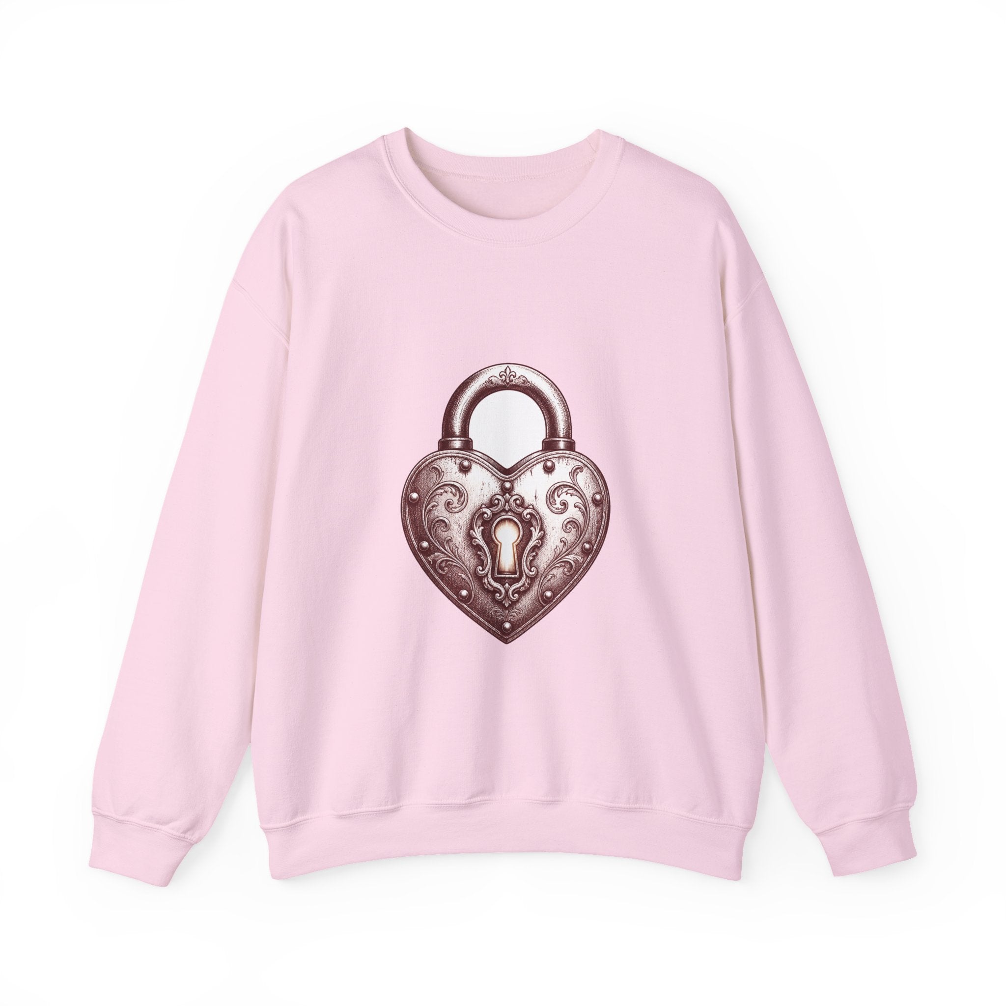 Matching Couple Sweatshirt - Key & Lock Matching Couple Premium Fleece Sweatshirt Hand-Drawn Art His Hers Anniversary Gift - Design B