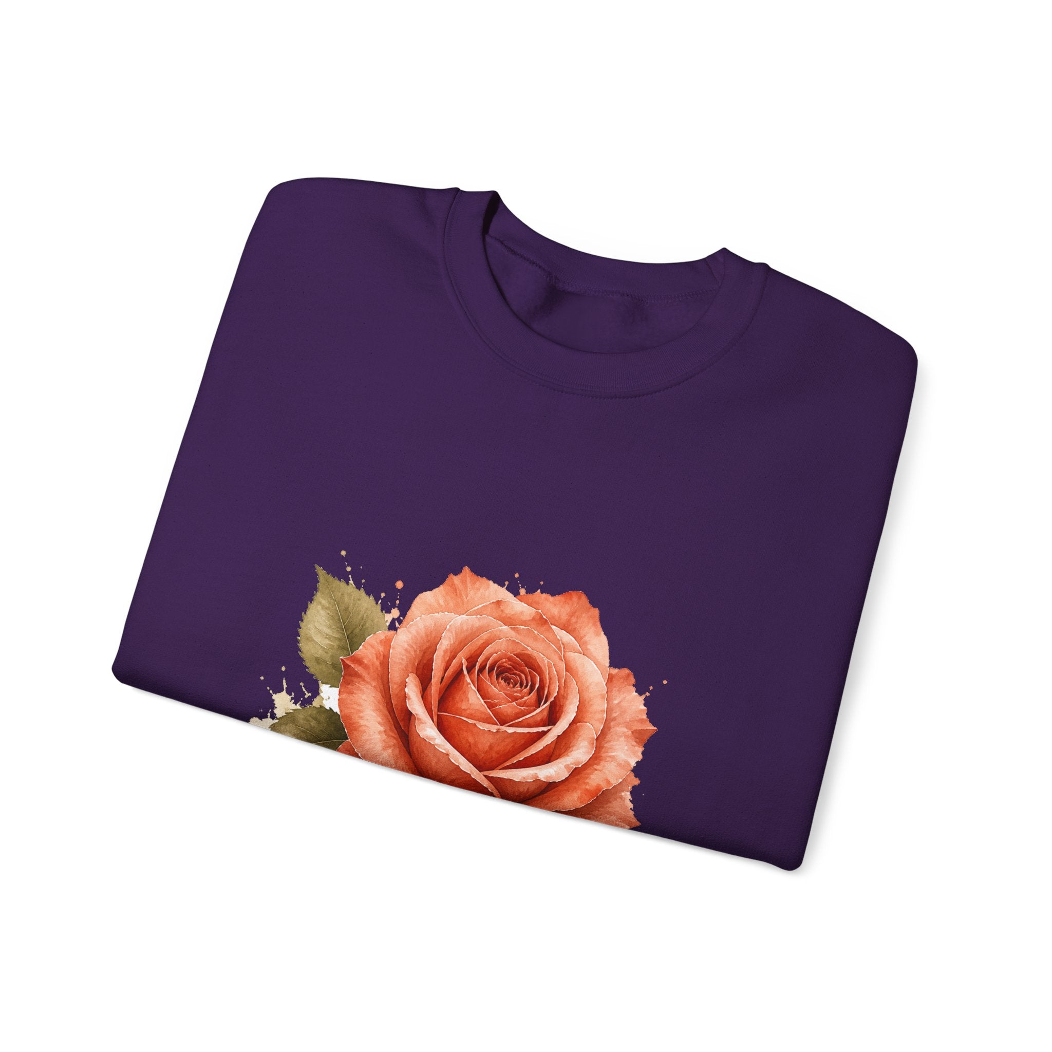 Matching Couple Sweatshirt - Rose & Thorn Matching Couple Premium Fleece Sweatshirt Watercolor Art His Hers Birthday Gift - Design A