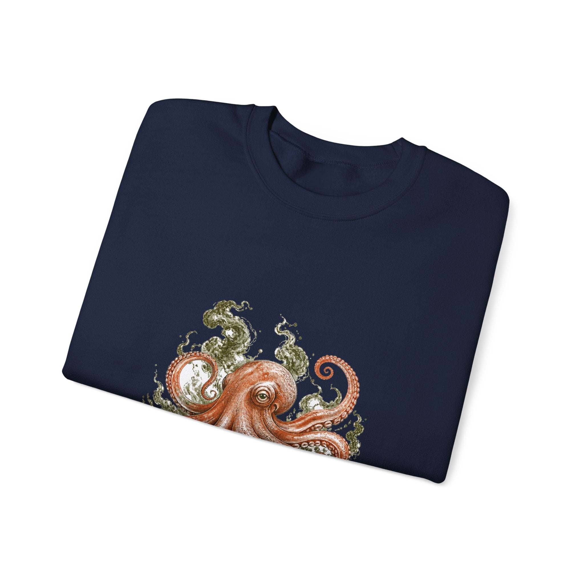Matching Couple Sweatshirt - Octopus & Jellyfish Matching Couple Comfort Colors Crew Hand-Drawn Art His Hers Anniversary Gift - Design A