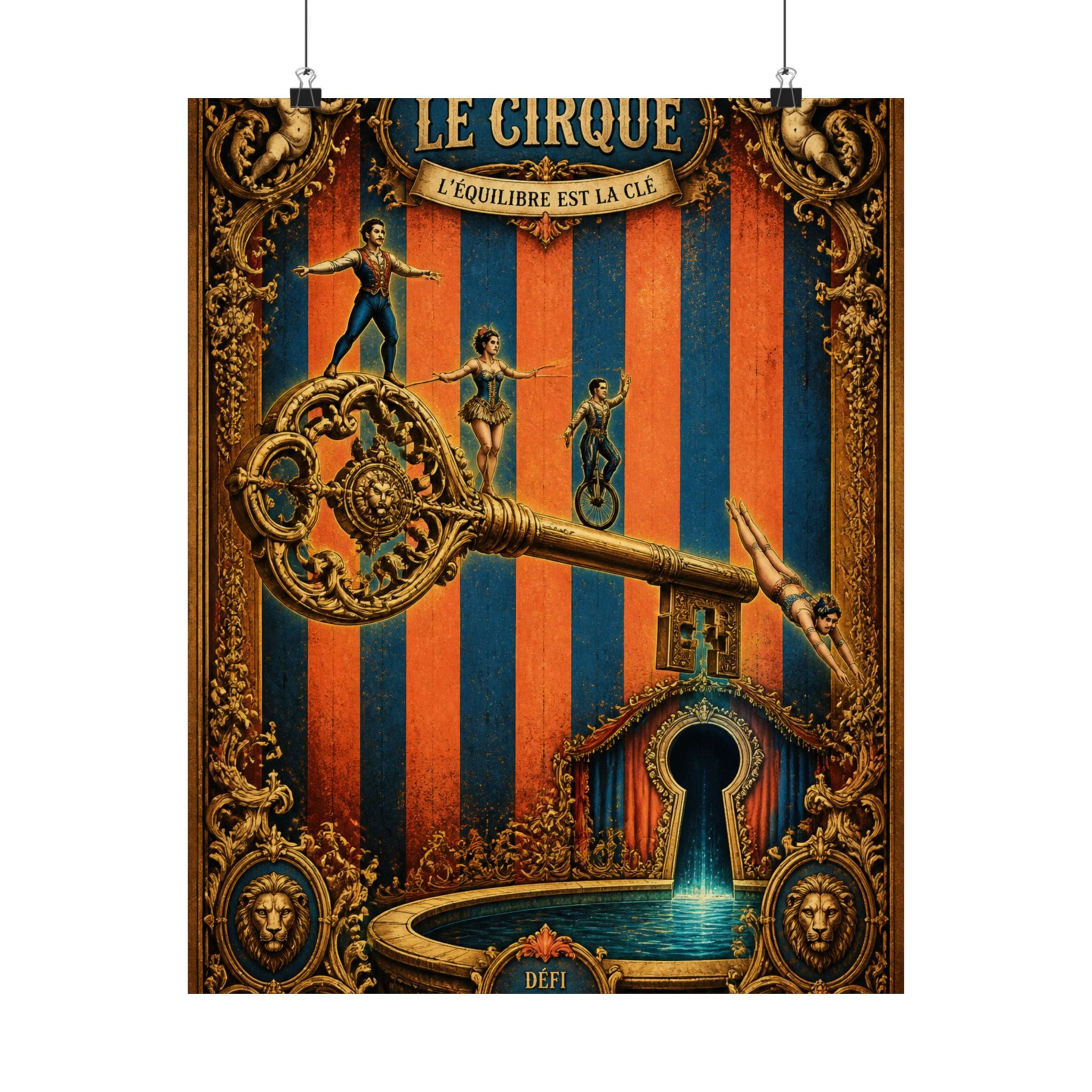 Giant Key Performance Wall Art Poster 18×24 Baroque Home Office Decor Maximalist Print