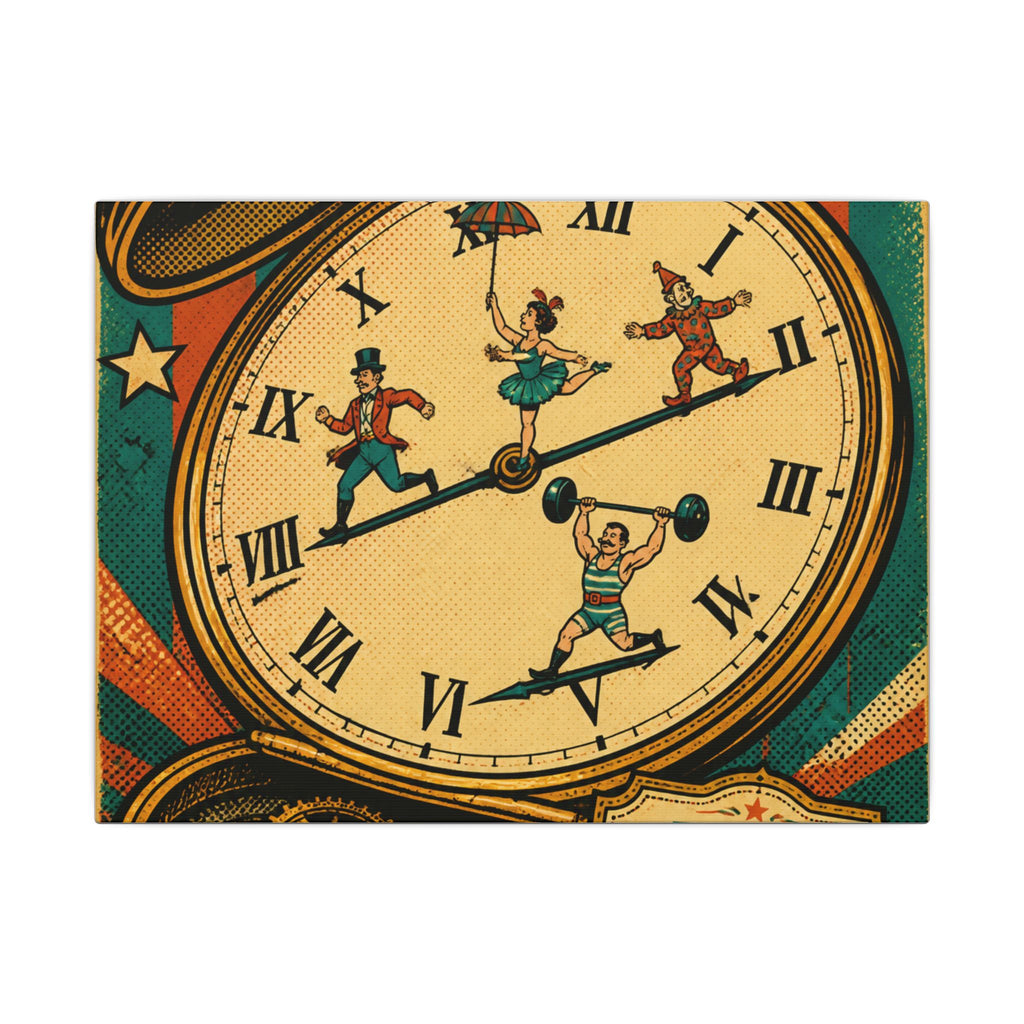 Pocket Watch Performers Wall Art Canvas 24×36 Pop Art Restaurant Decor Maximalist Print