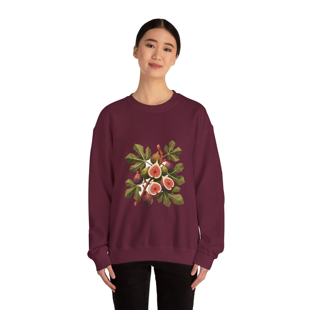 Matching Couple Sweatshirt - Olive Branch & Fig Matching Couple Premium Fleece Sweatshirt Geometric Art His Hers Love Gift - Design B