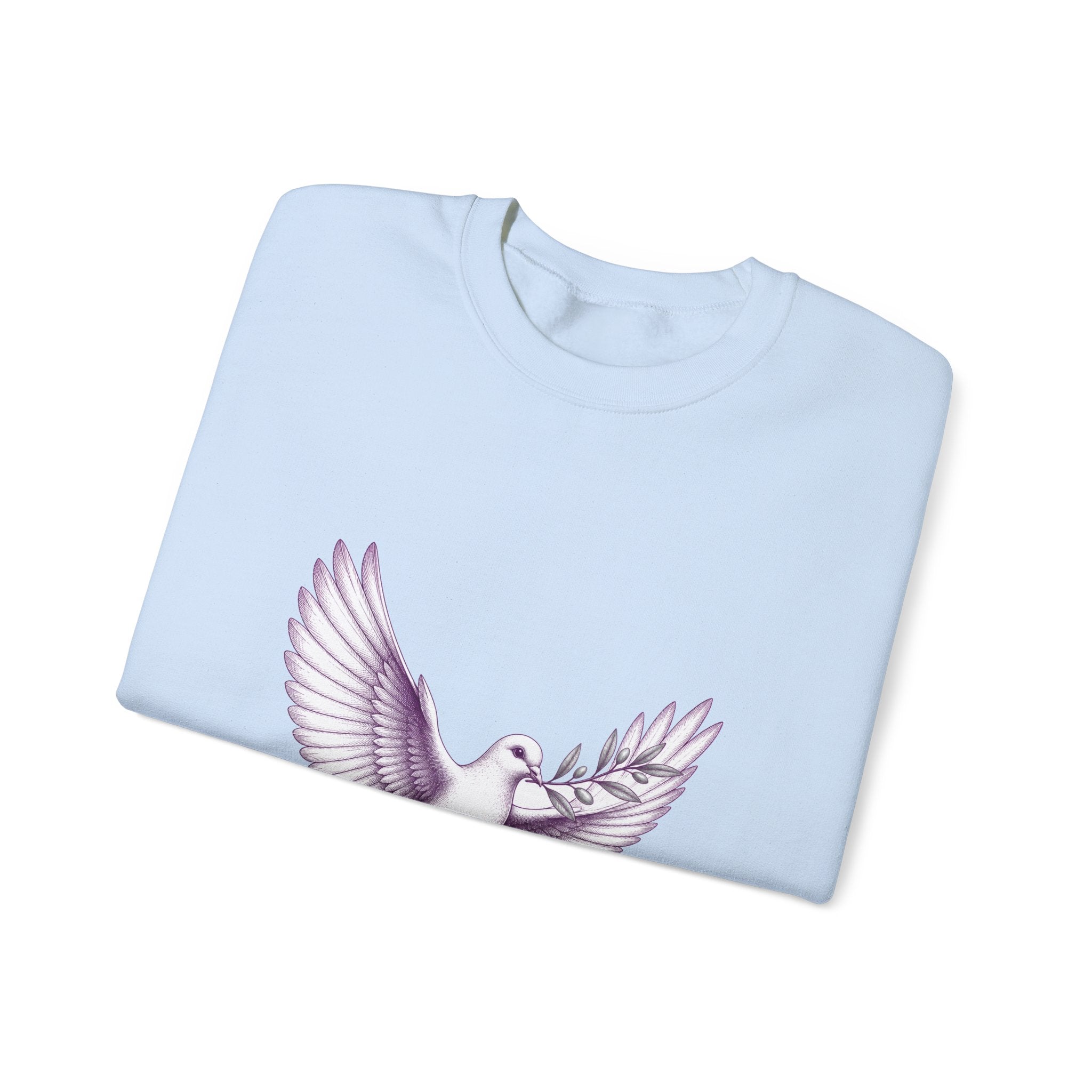 Matching Couple Sweatshirt - Wolf & Dove Matching Couple Comfort Colors Crew Hand-Drawn Art His Hers Anniversary Gift - Design B
