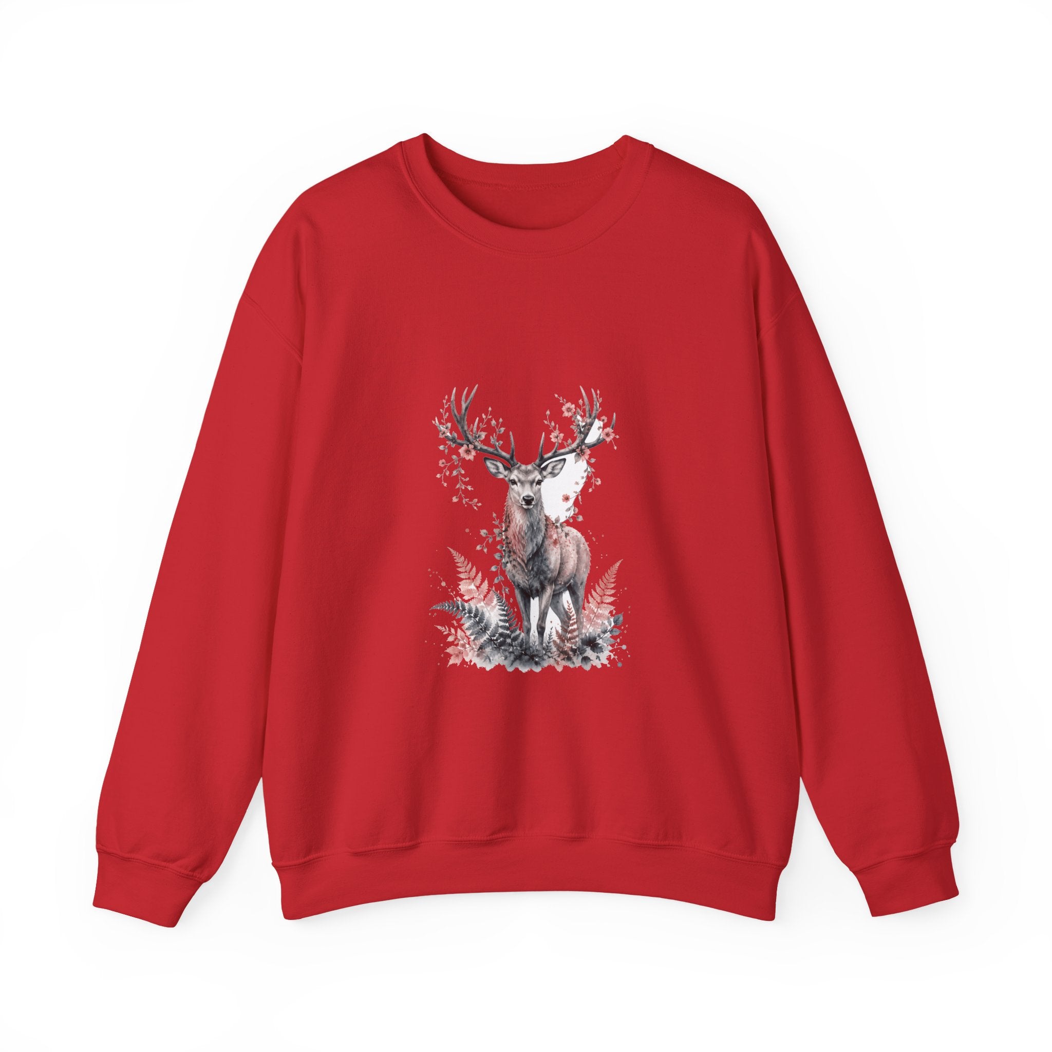 Matching Couple Sweatshirt - Bear & Deer Matching Couple Premium Fleece Sweatshirt Watercolor Art His Hers Birthday Gift - Design B