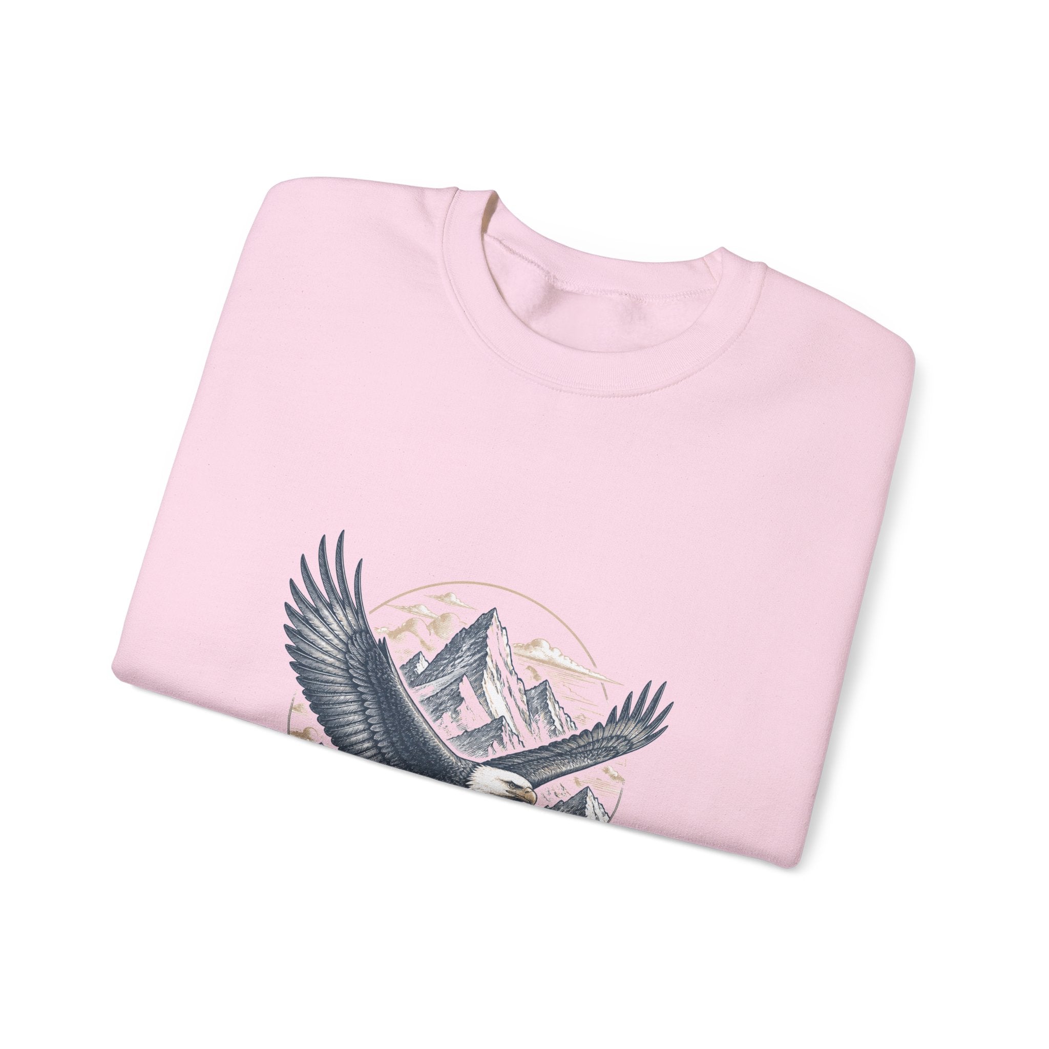 Matching Couple Sweatshirt - Eagle & Whale Matching Couple Crewneck Sweatshirt Hand-Drawn Art His Hers Best Friend Gift - Design A