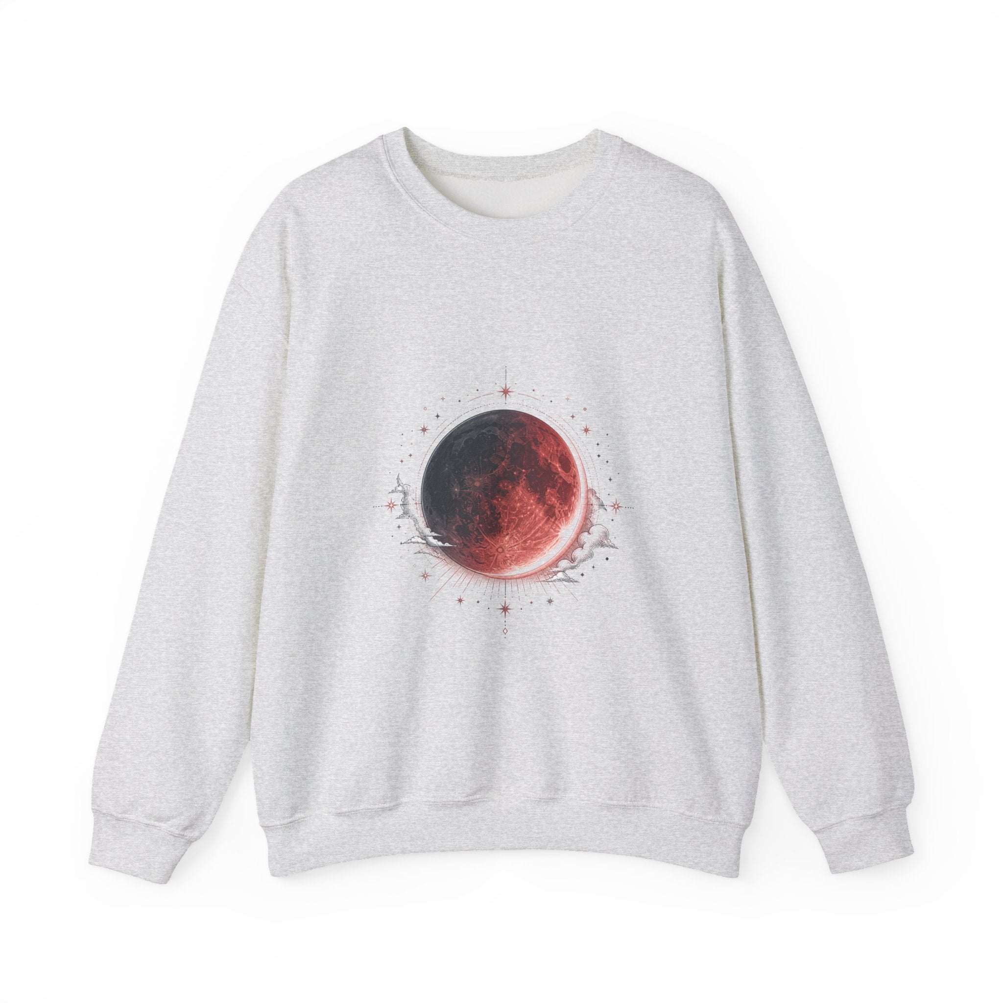 Matching Couple Sweatshirt - Solar & Lunar Eclipse Matching Couple Comfort Colors Crew Hand-Drawn Art His Hers Anniversary Gift - Design B