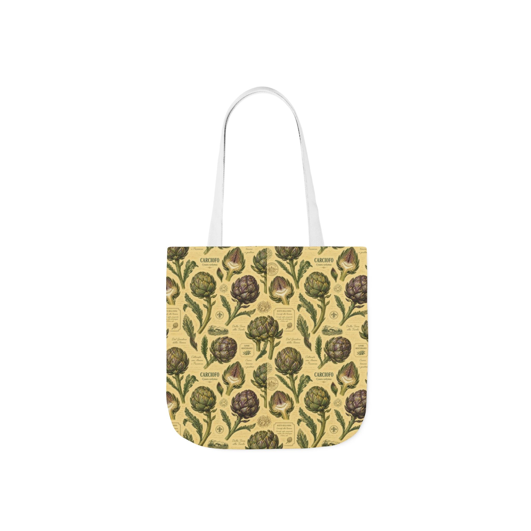 Globe Artichokes Canvas Tote Bag Mediterranean Kitchen Botanical Design Italian Cottagecore Gift