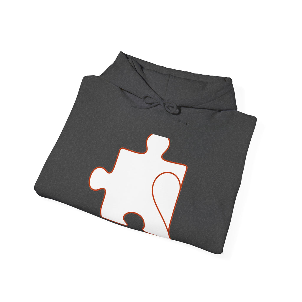 Matching Couple Sweatshirt - Puzzle Pieces Matching Couple Hooded Sweatshirt Minimalist Art His Hers Valentine Gift - Design A
