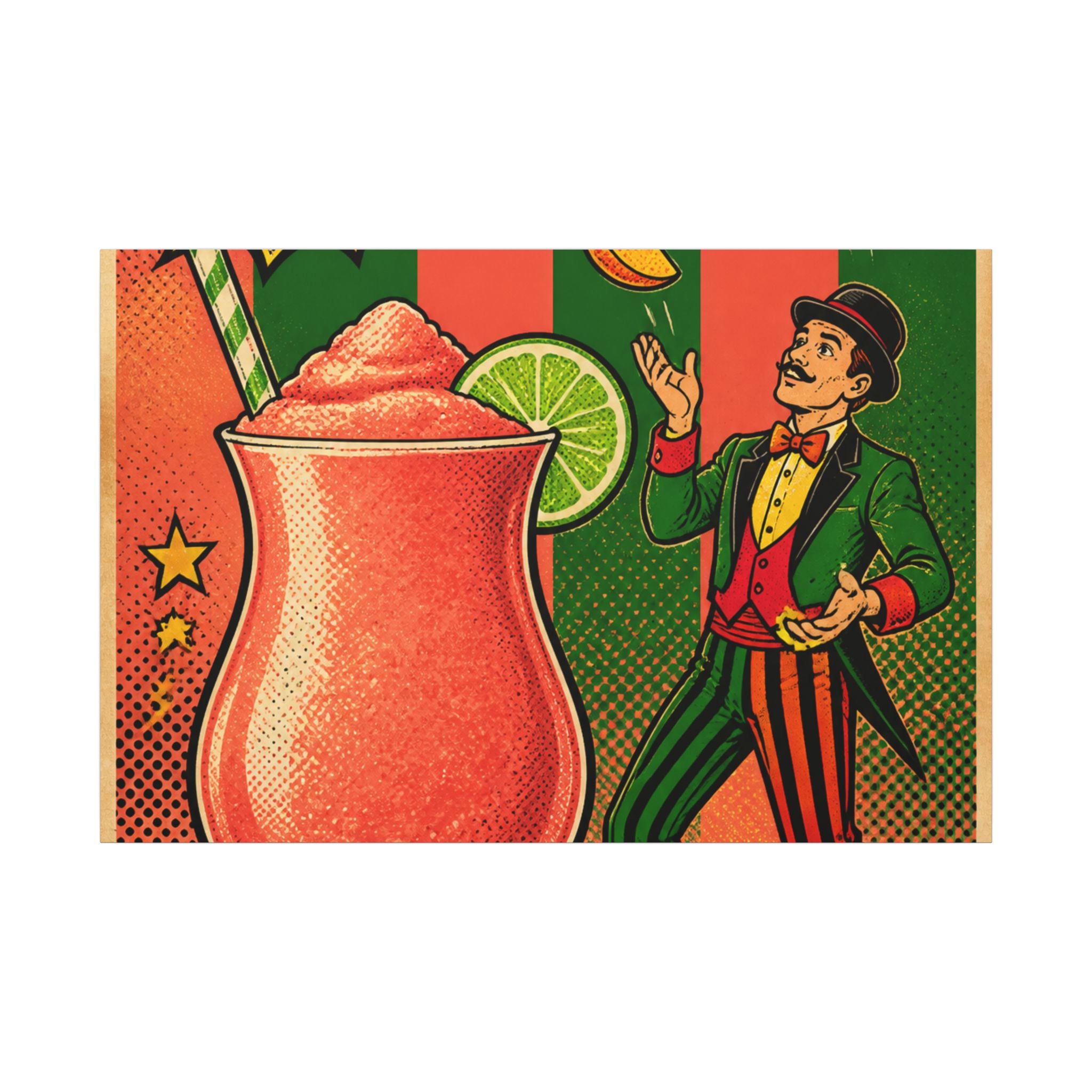 Daiquiri Fruit Juggler Wall Art Canvas 16×20 Pop Art Living Room Decor Maximalist Print