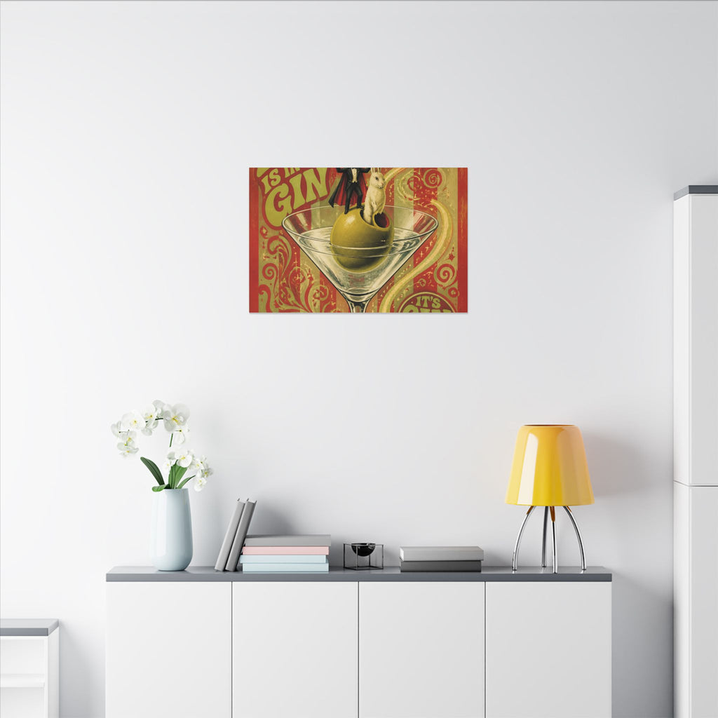 Martini Magician Wall Art Canvas 24×36 Psychedelic Dining Room Decor Maximalist Print