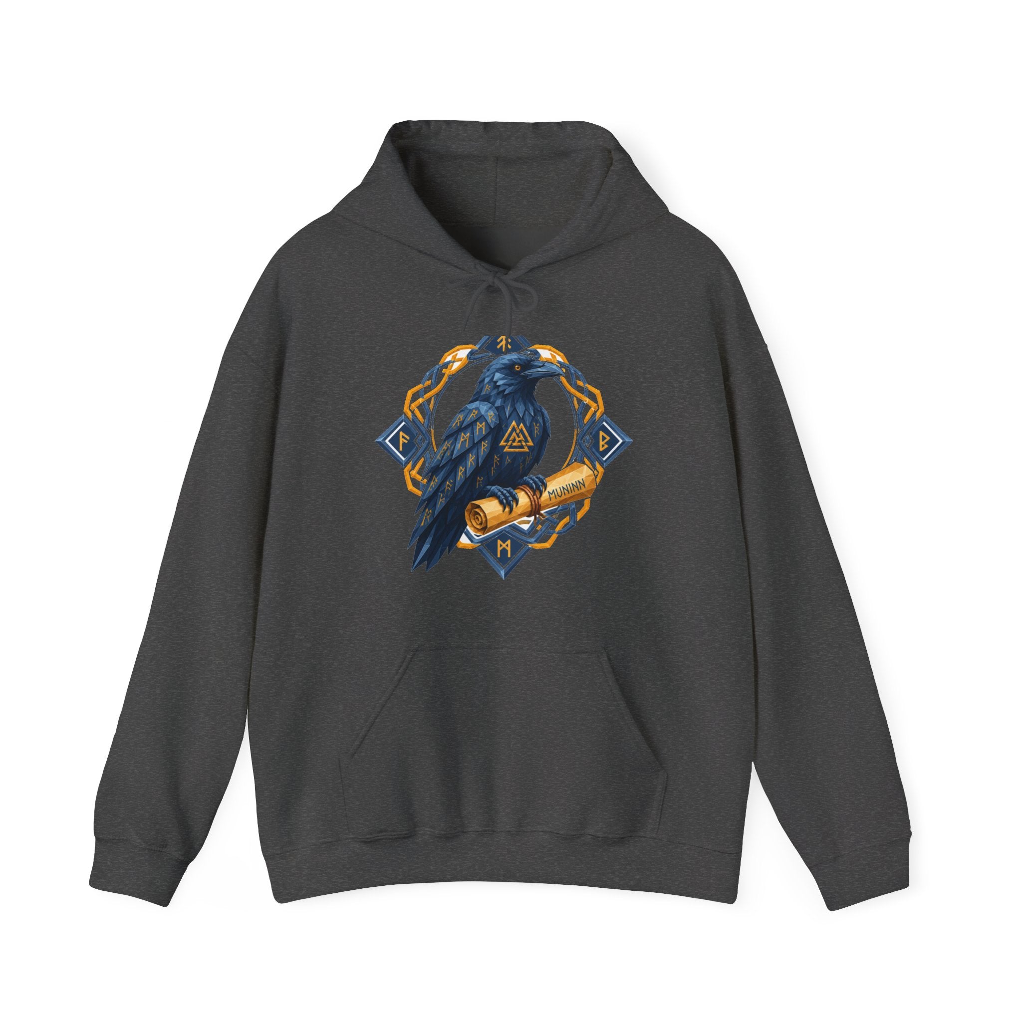 Matching Couple Sweatshirt - Huginn & Muninn Matching Couple Hooded Sweatshirt Geometric Art His Hers Couple Gift - Design B