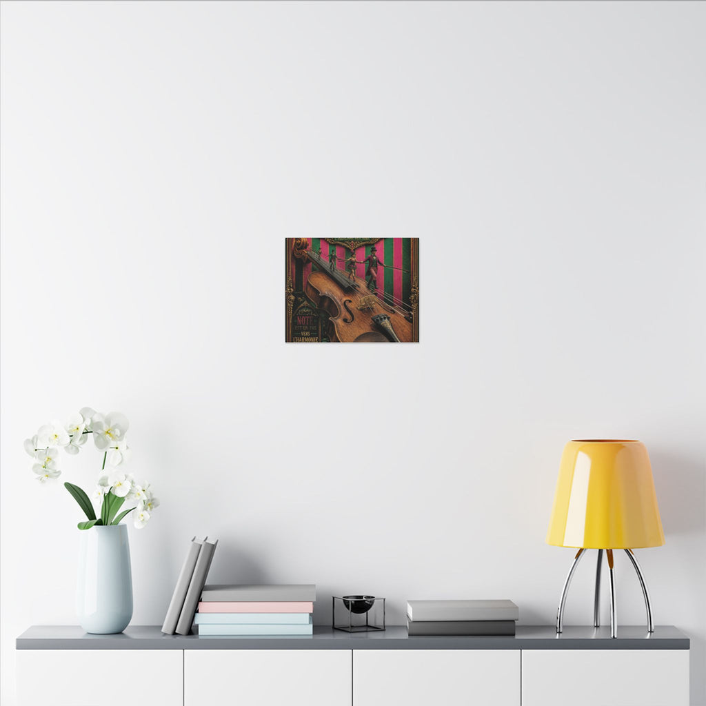 Violin Tightrope Bridge Wall Art Canvas 16×20 Baroque Home Office Decor Maximalist Print