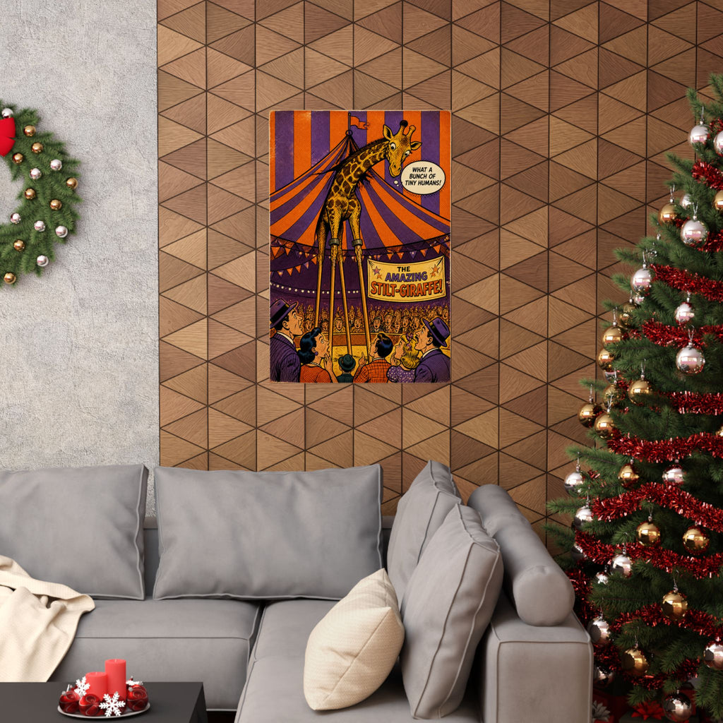 Giraffe on Stilts Wall Art Poster 18×24 Pop Art Living Room Decor Maximalist Print
