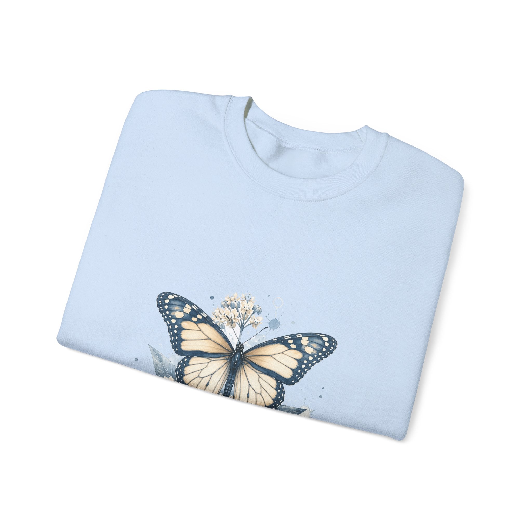 Matching Couple Sweatshirt - Butterfly & Moth Matching Couple Comfort Colors Crew Watercolor Art His Hers Birthday Gift - Design A